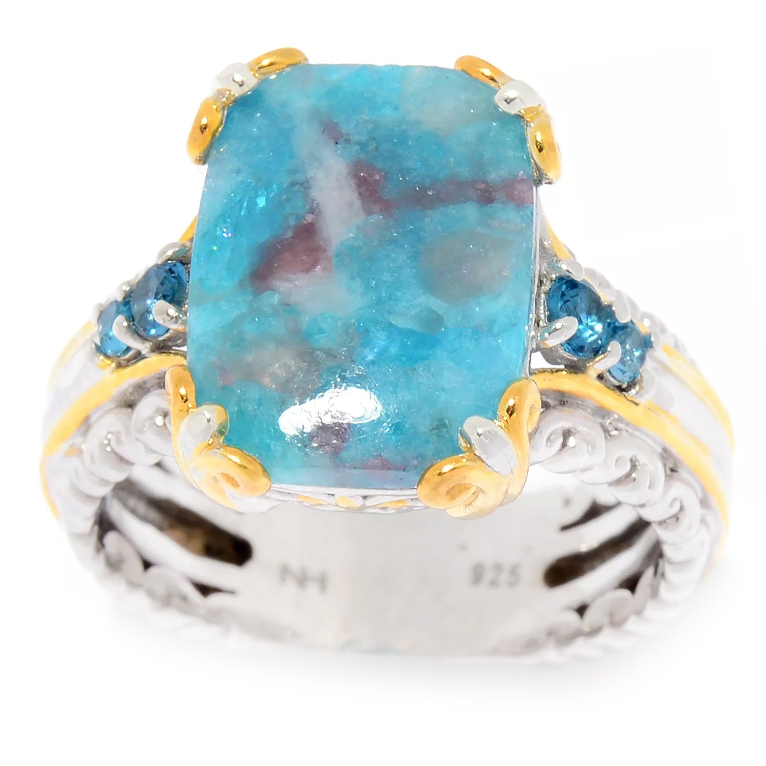 Gems en Vogue Paraiba Tourmaline & London Blue Topaz Ring