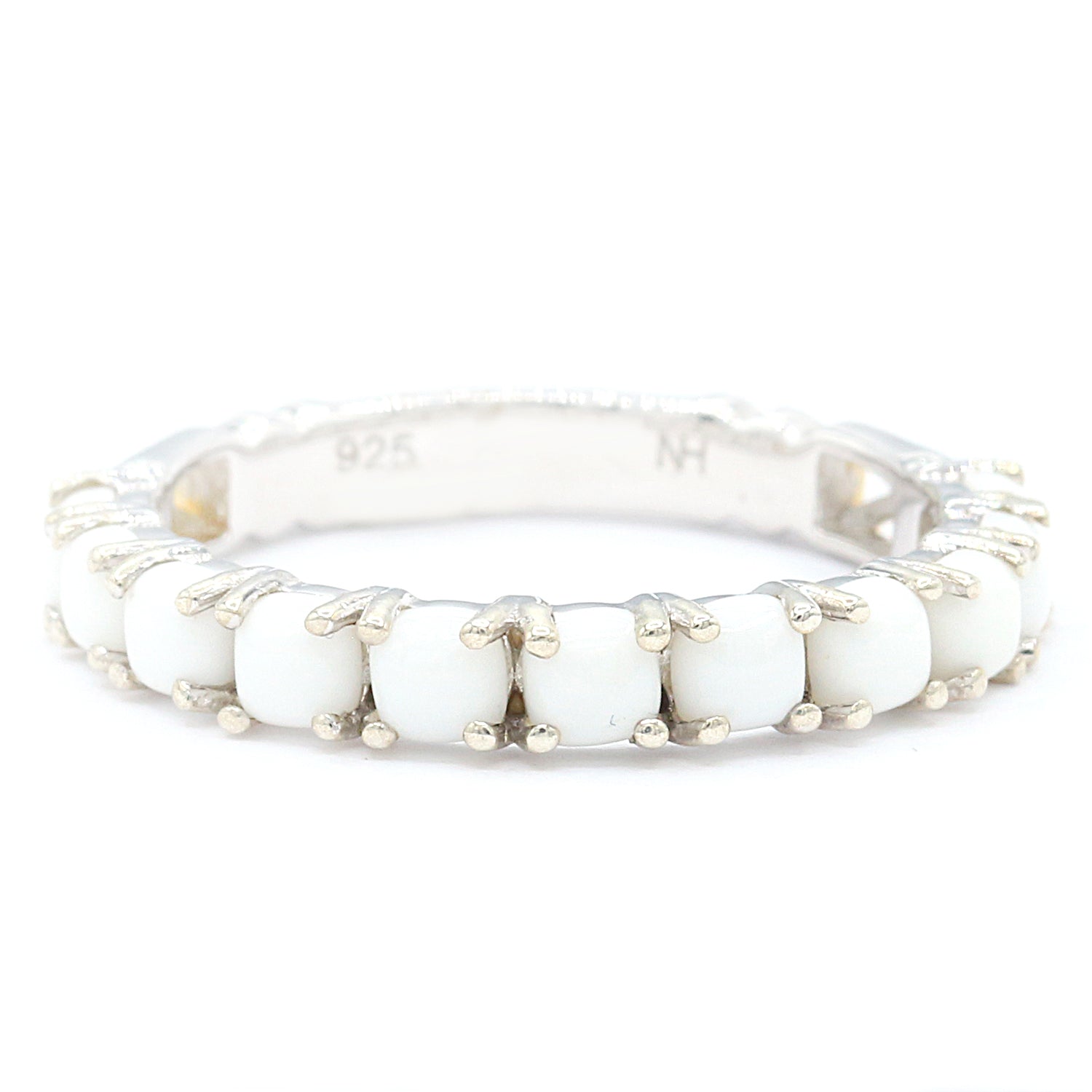 Gems en Vogue White Coral Stacking Ring