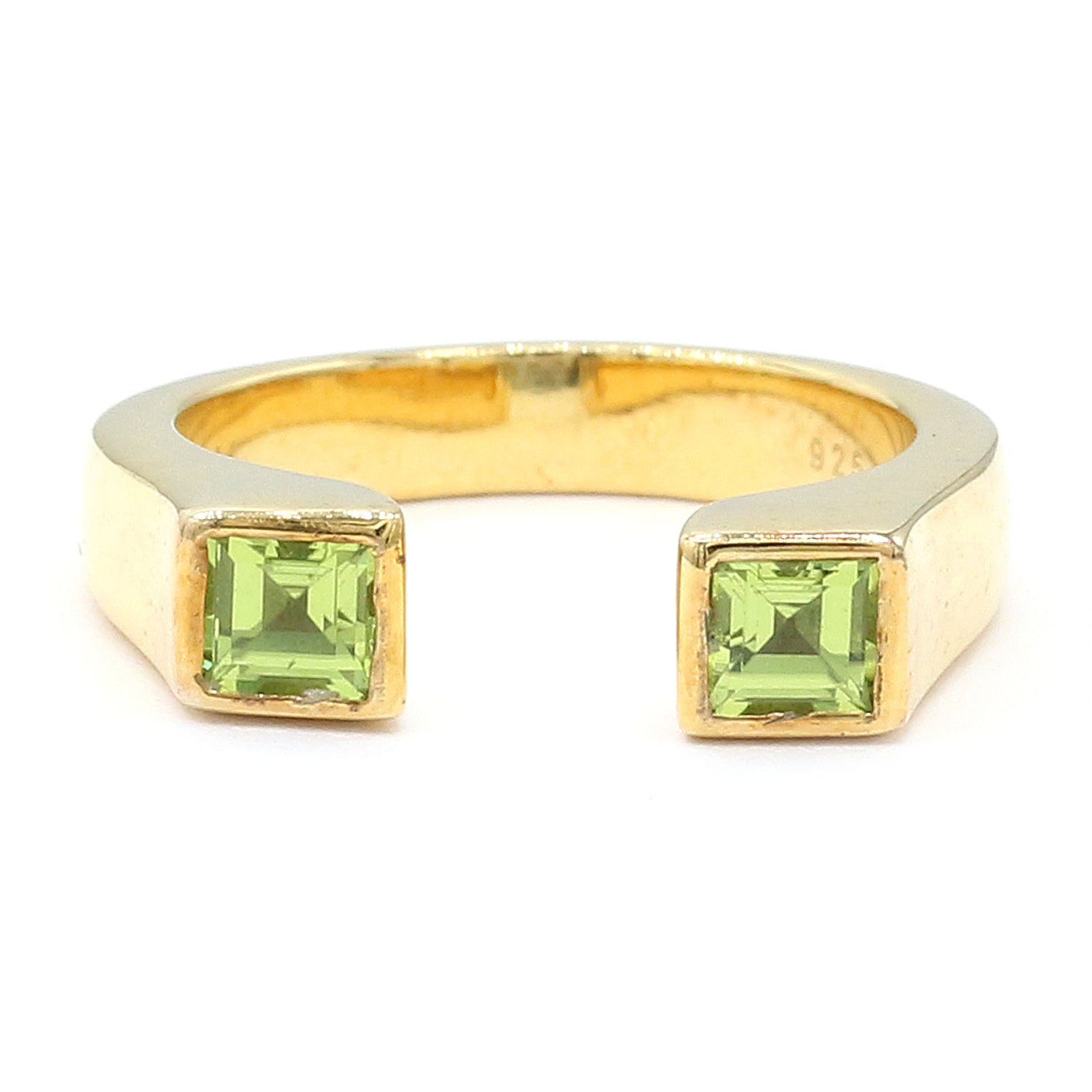 Hall of Jewels 0.80ctw Square Cut Peridot Ring