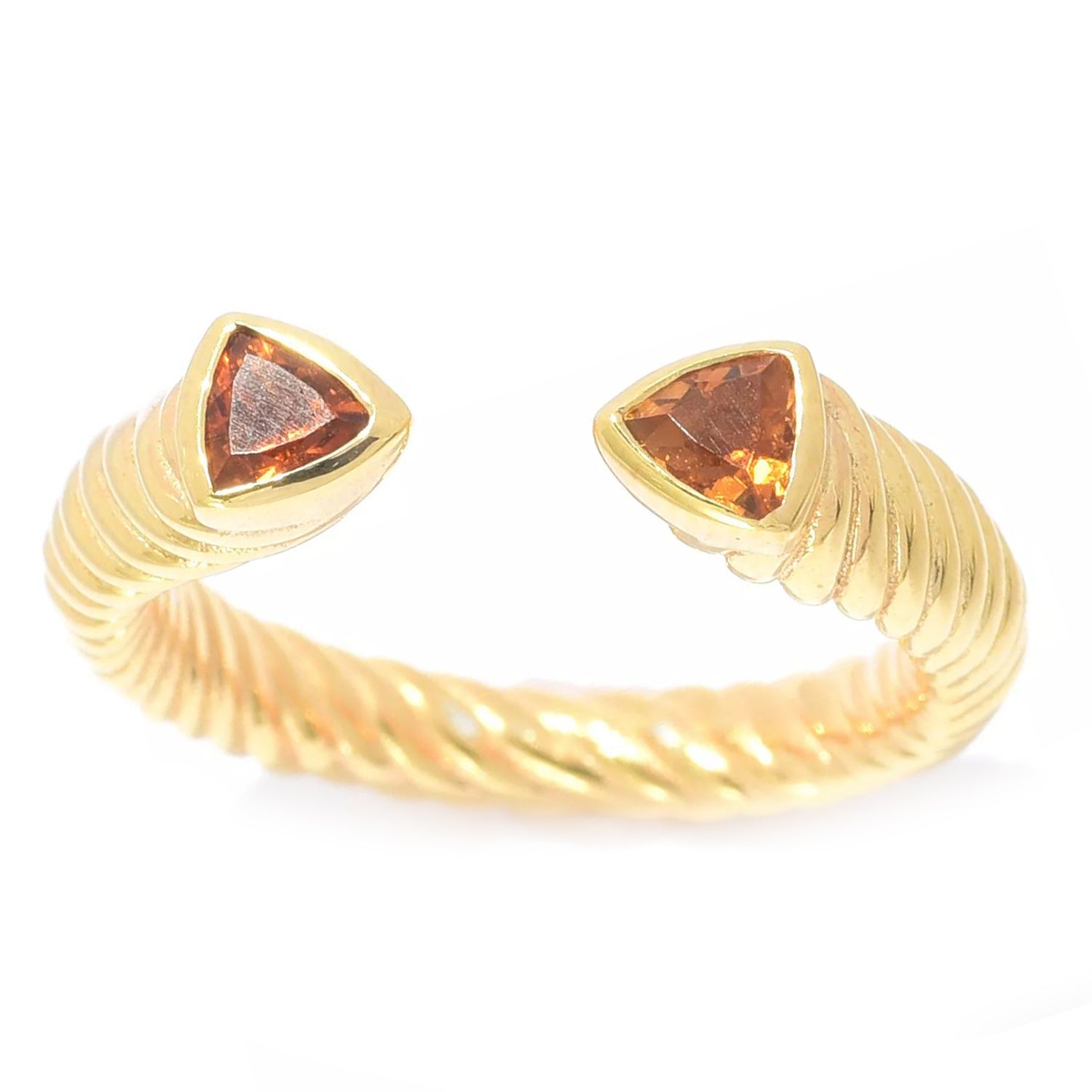 Hall of Jewels 0.44ctw Trillion Madeira Citrine Ring