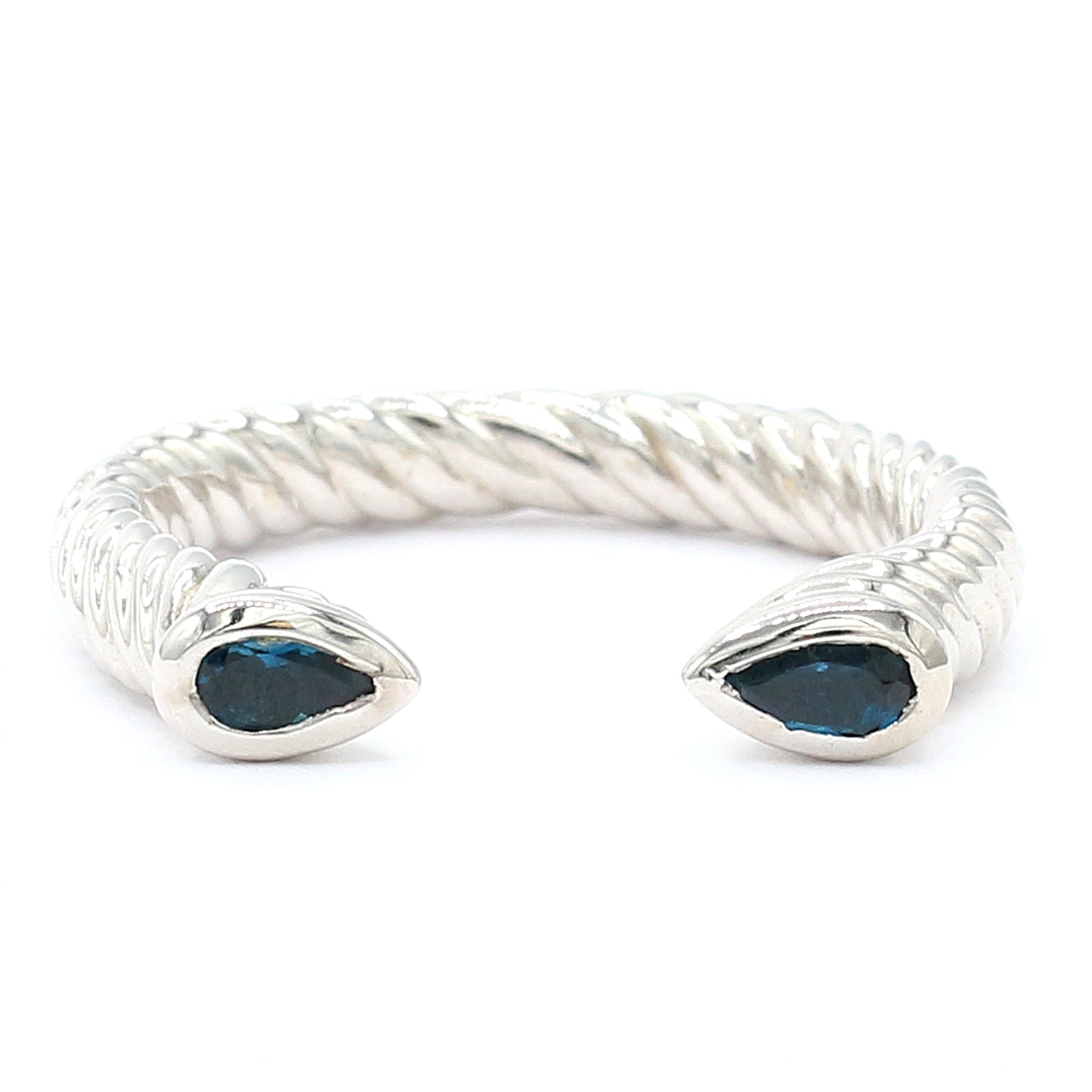 Hall of Jewels 0.58ctw Pear Shaped London Blue Topaz Ring