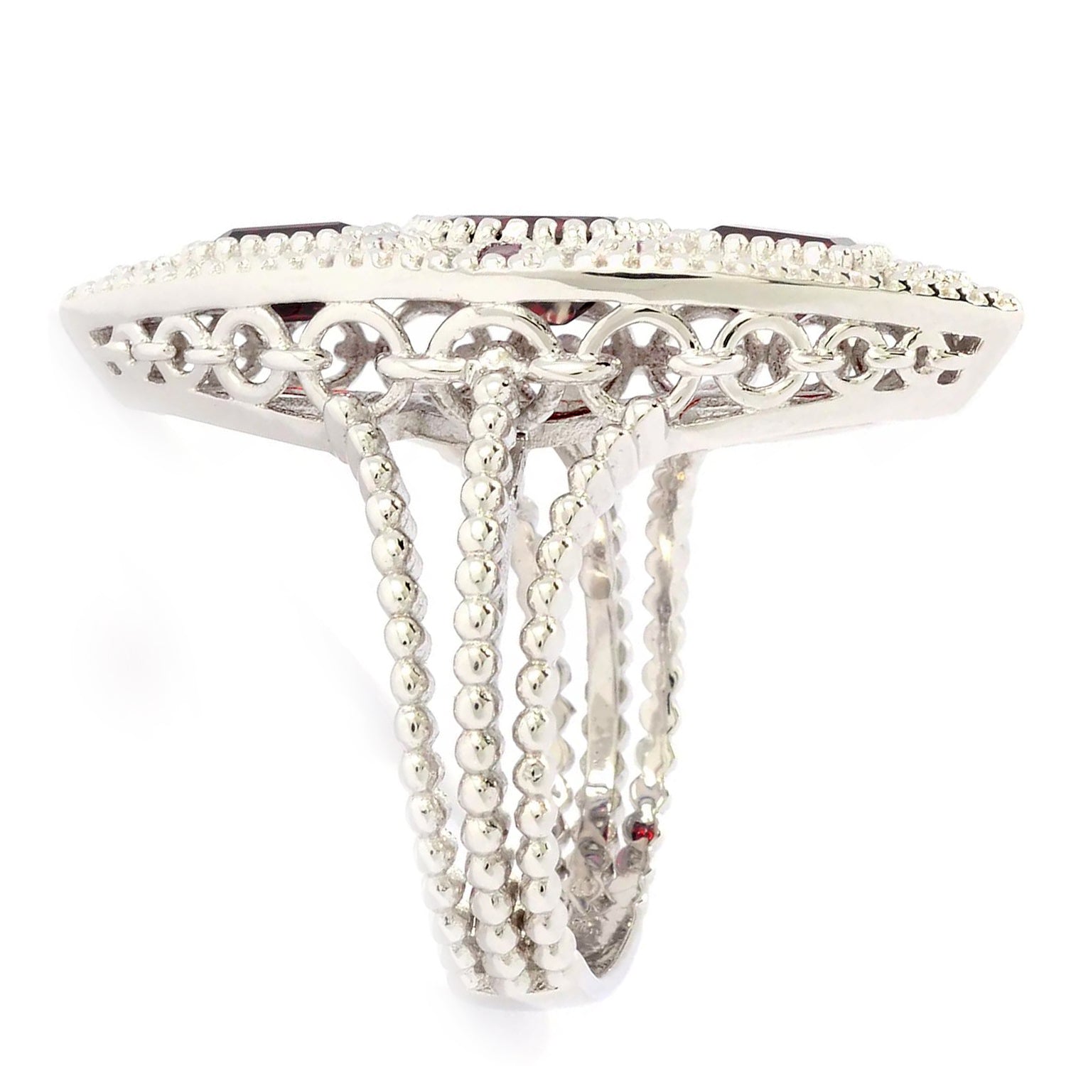 Hall of Jewels 2.03ctw Mozambique Garnet & Rhodolite Shield Ring