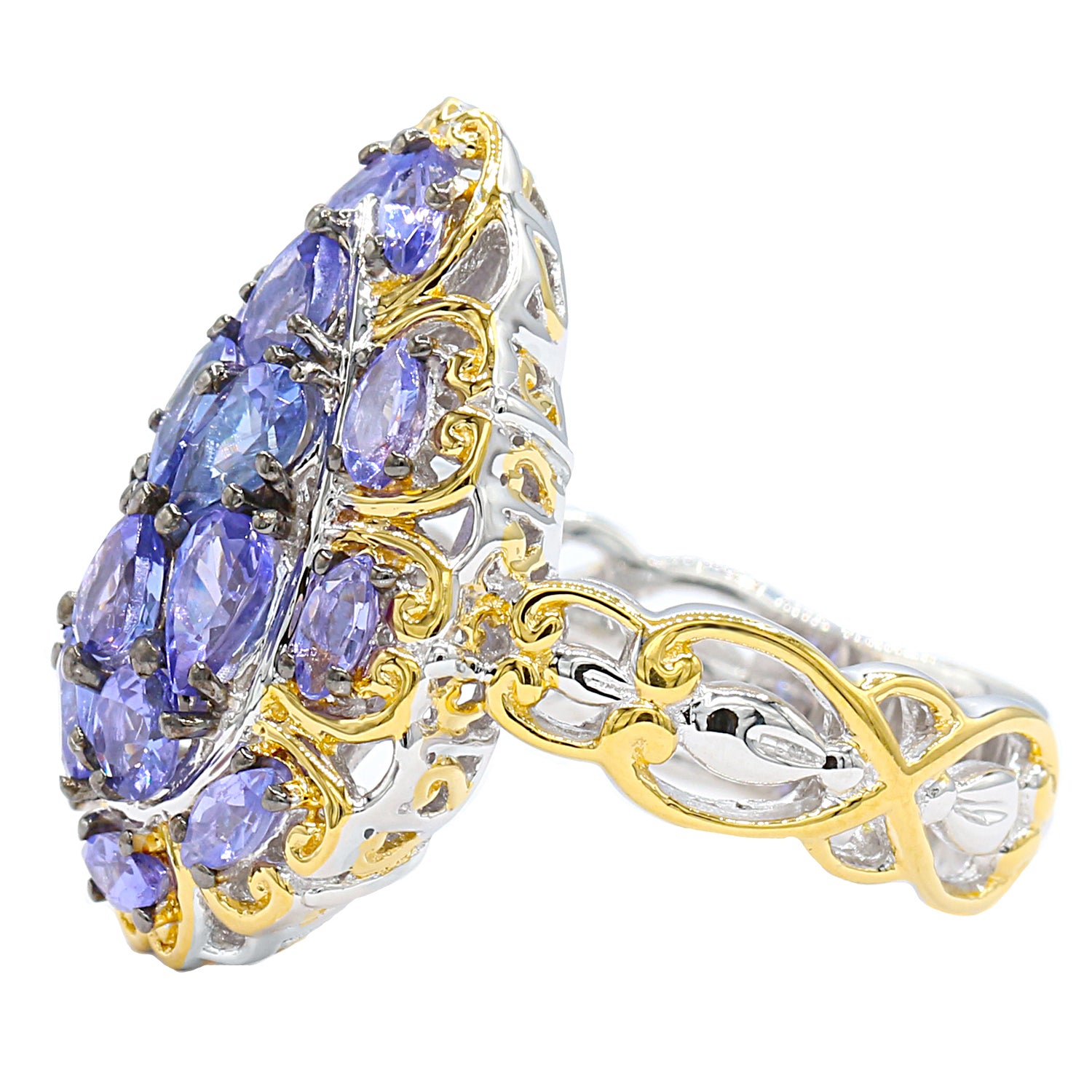 Bague Grappe de Tanzanites Gems en Vogue 2,45 carats