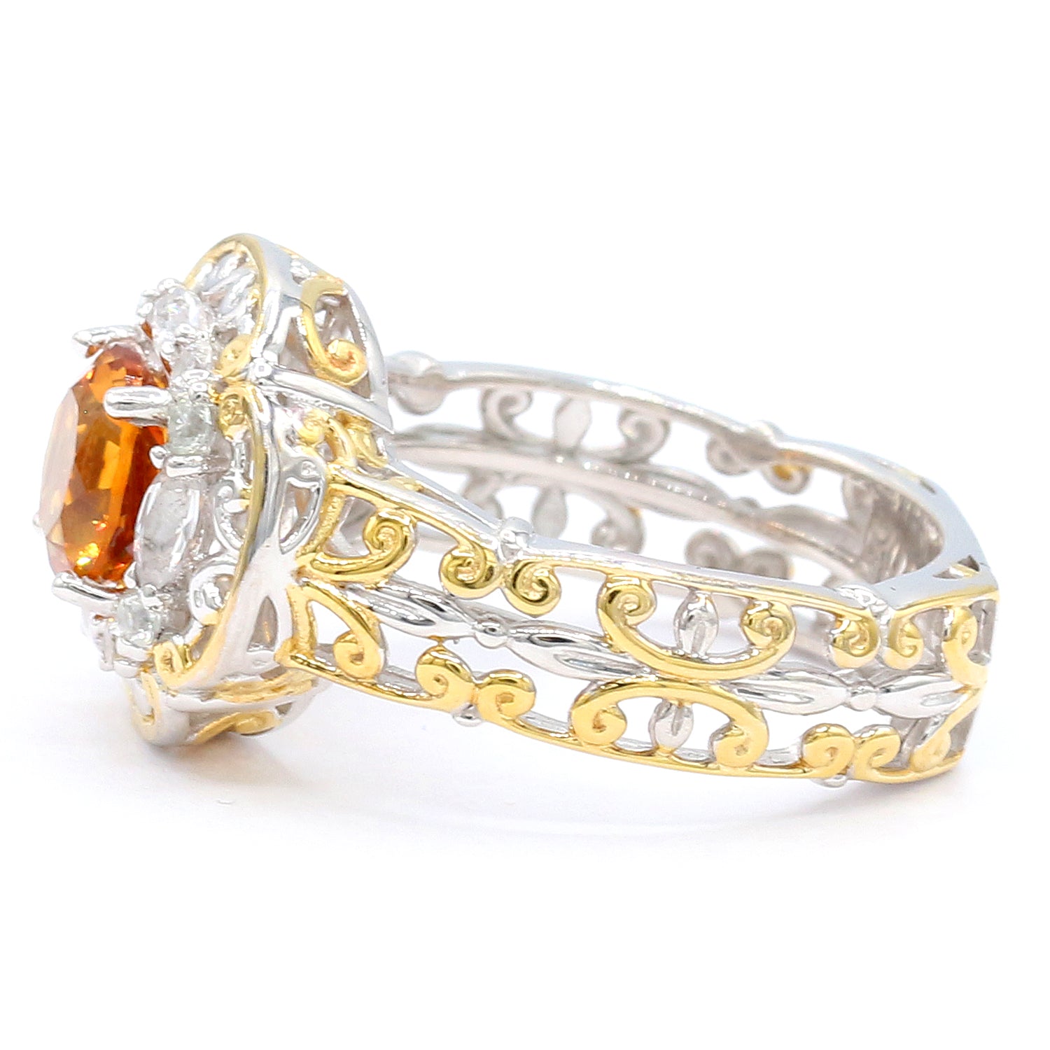 Gems en Vogue 2.36ctw Madeira Citrine & White Zircon Ring