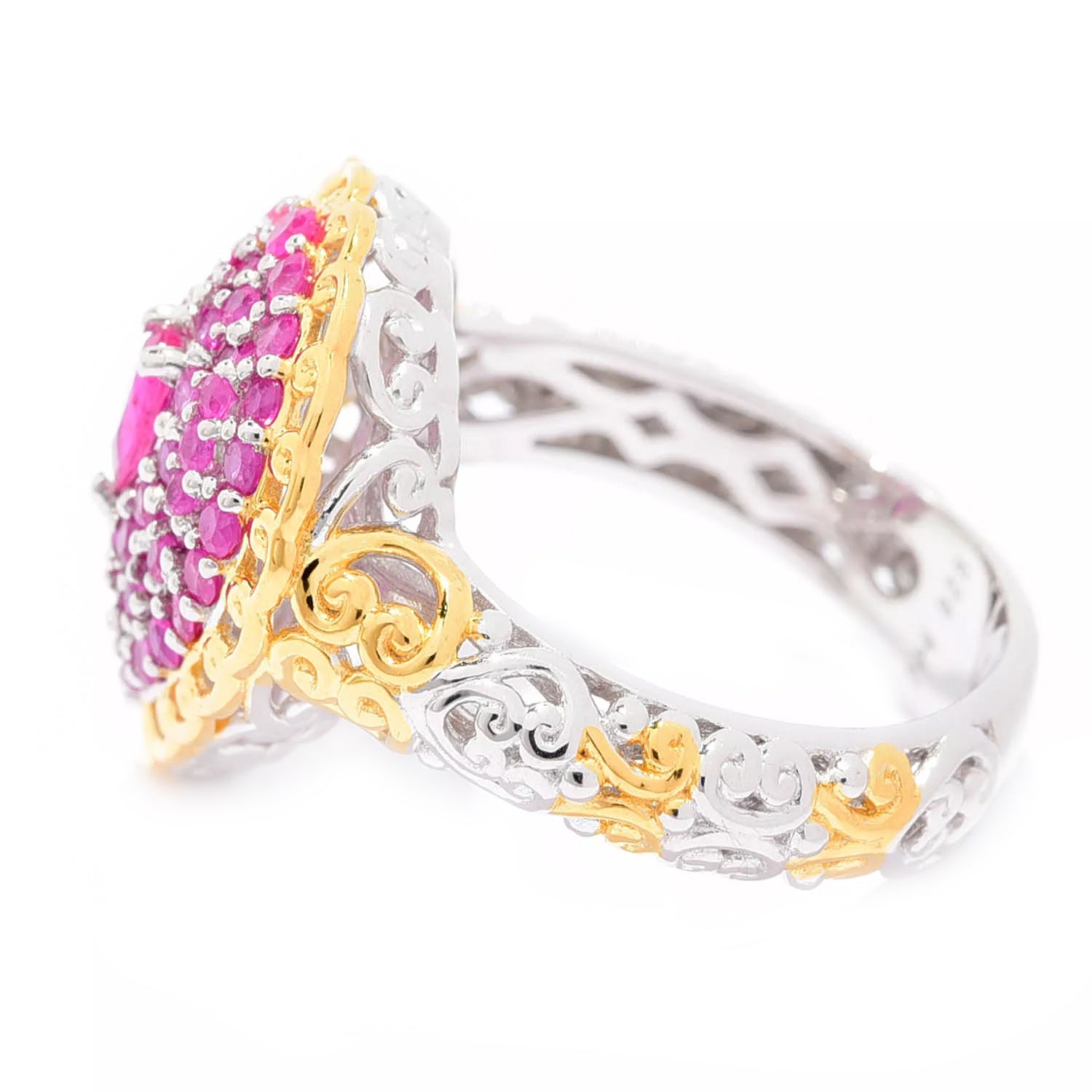 Gems en Vogue 1.15ctw Burmese Ruby Cluster Ring