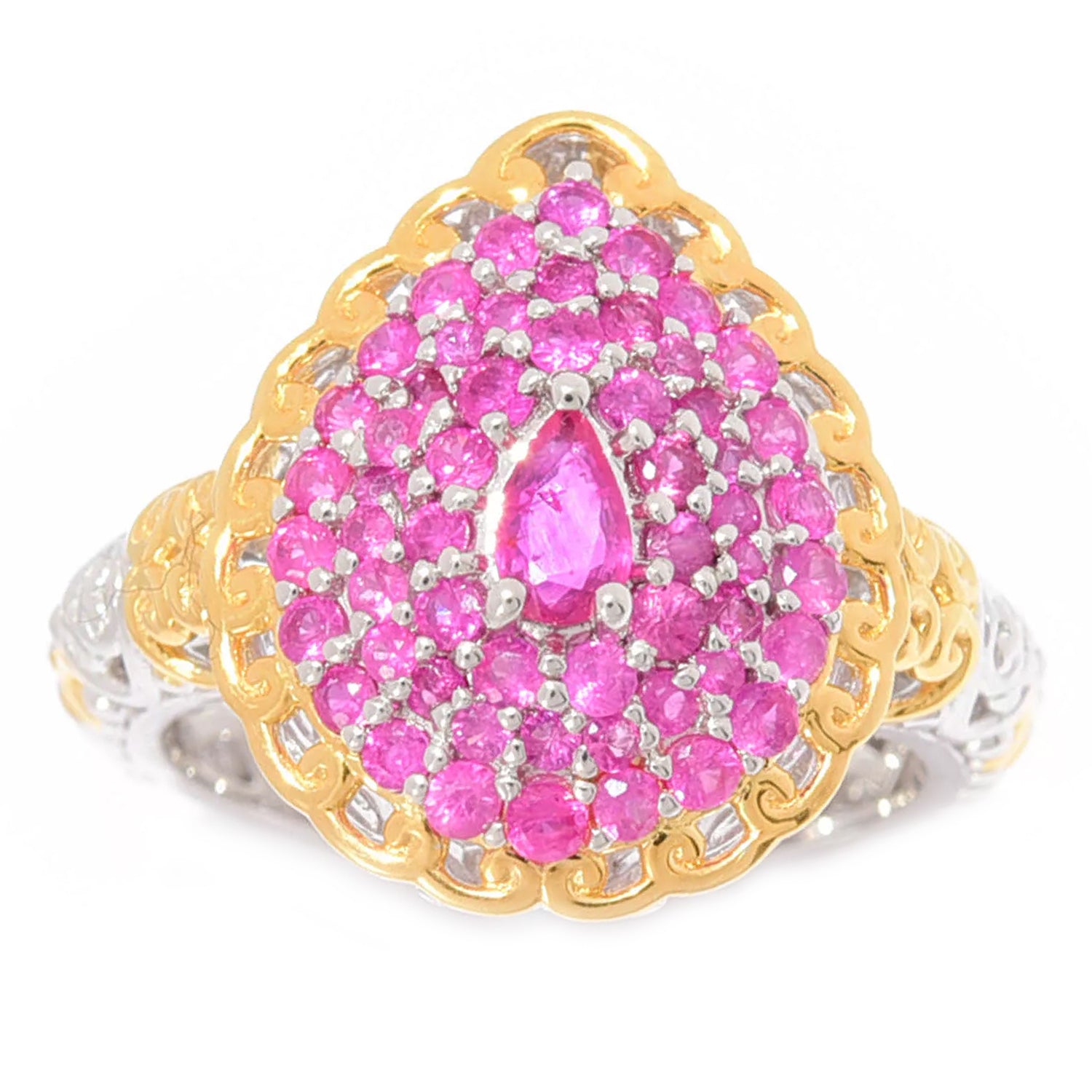 Gems en Vogue 1.15ctw Burmese Ruby Cluster Ring
