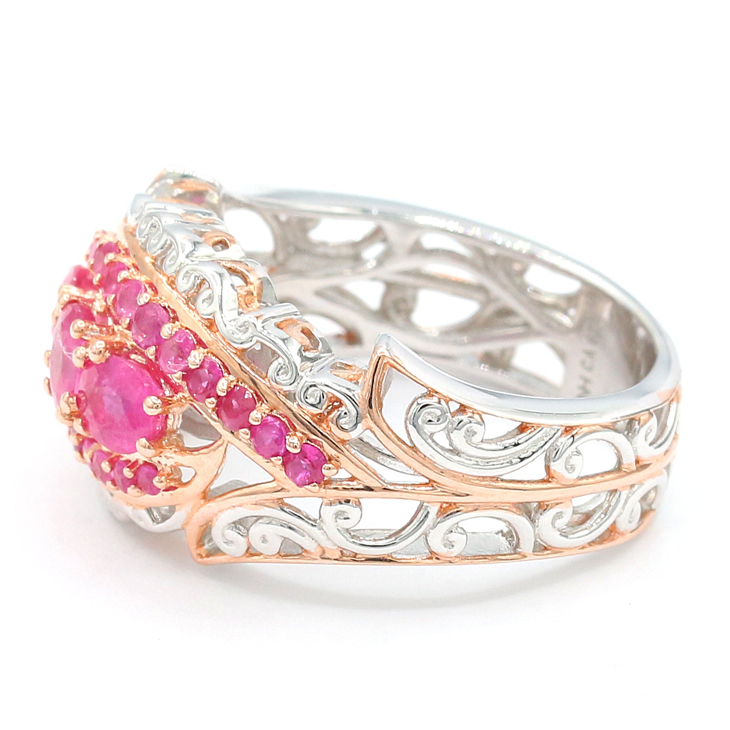 Gems en Vogue 1.19ctw Burmese Ruby Cluster Ring