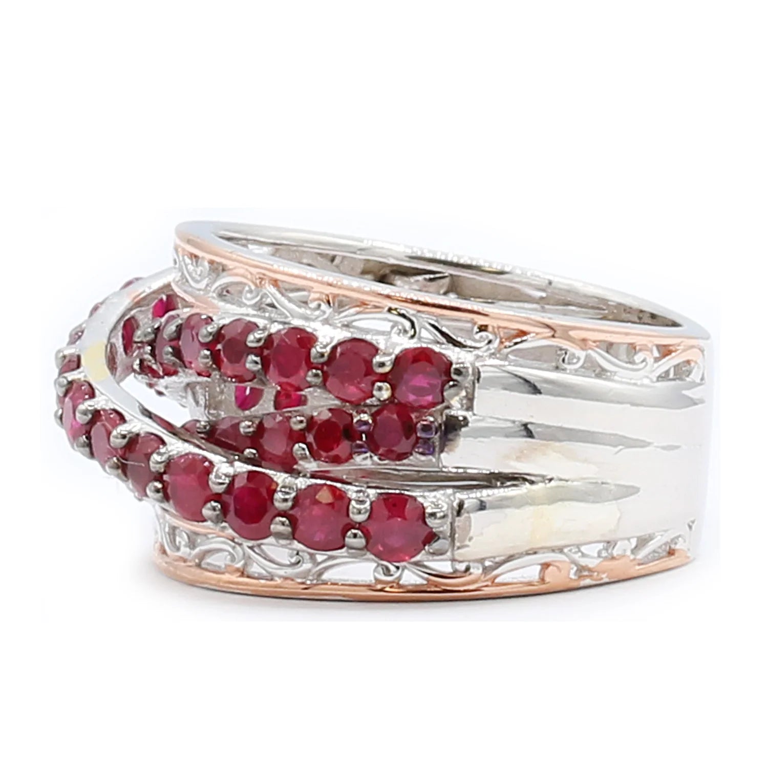 Gems en Vogue 2.34ctw Burmese Ruby Highway Ring