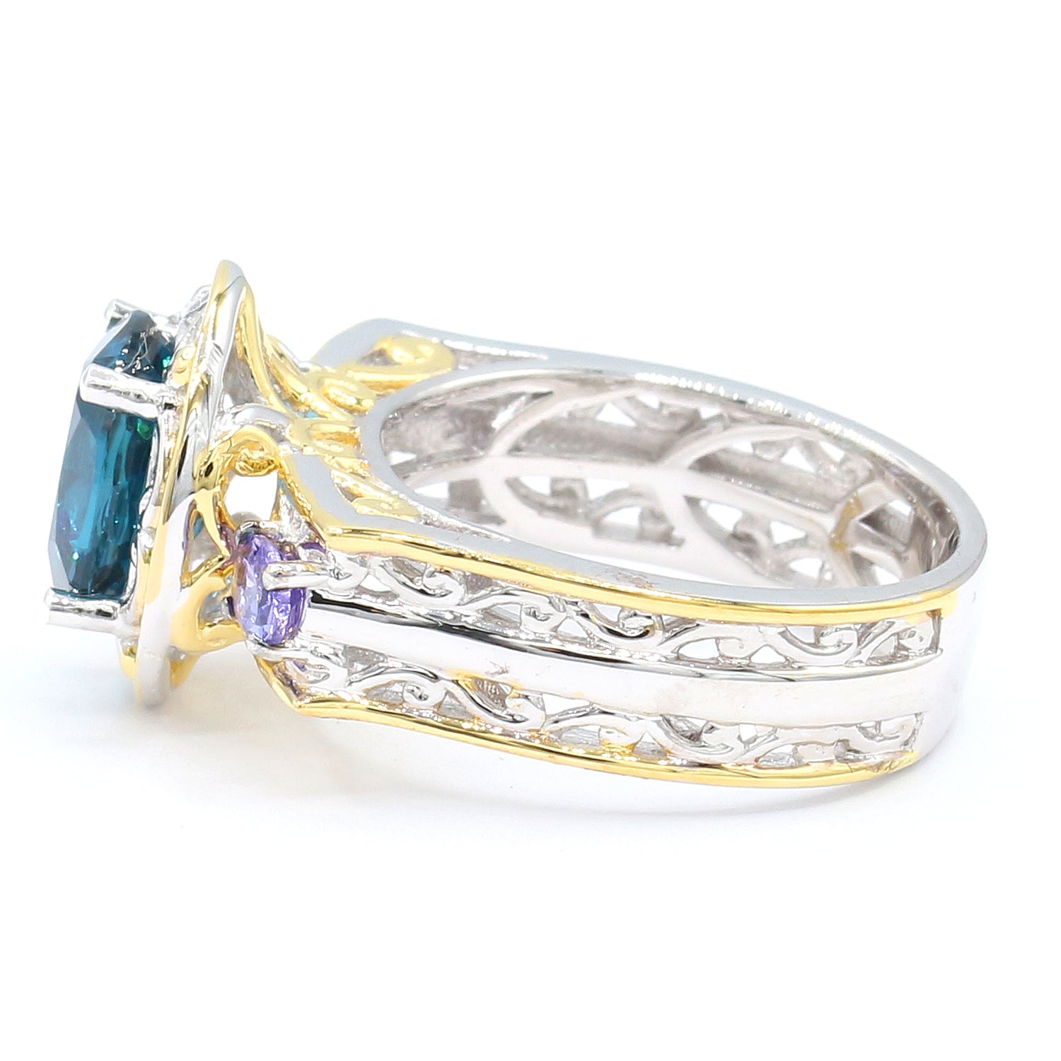 Gems en Vogue 3.97ctw London Blue Topaz & Tanzanite Ring