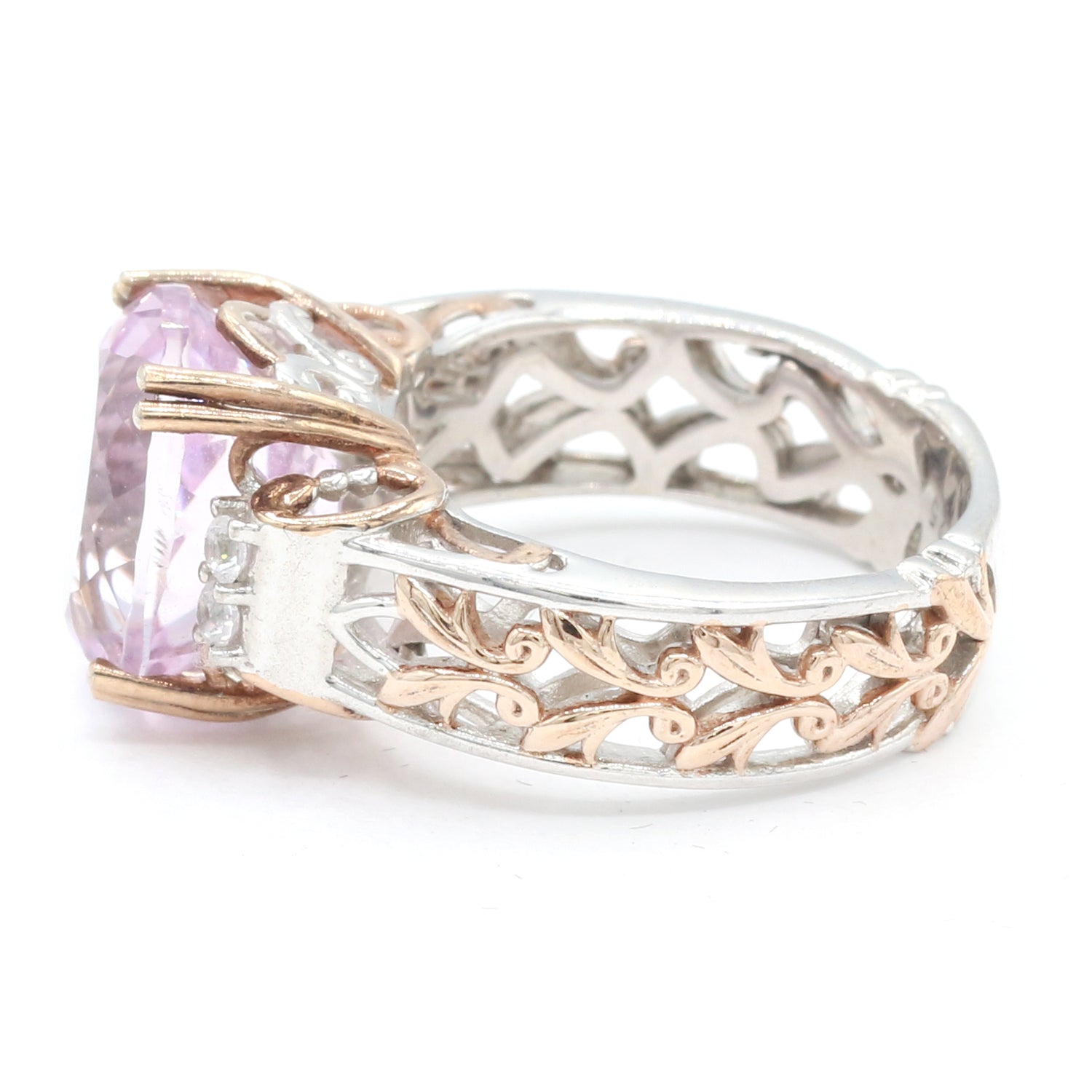 Gems en Vogue 6.04ctw Kunzite & White Zircon Ring