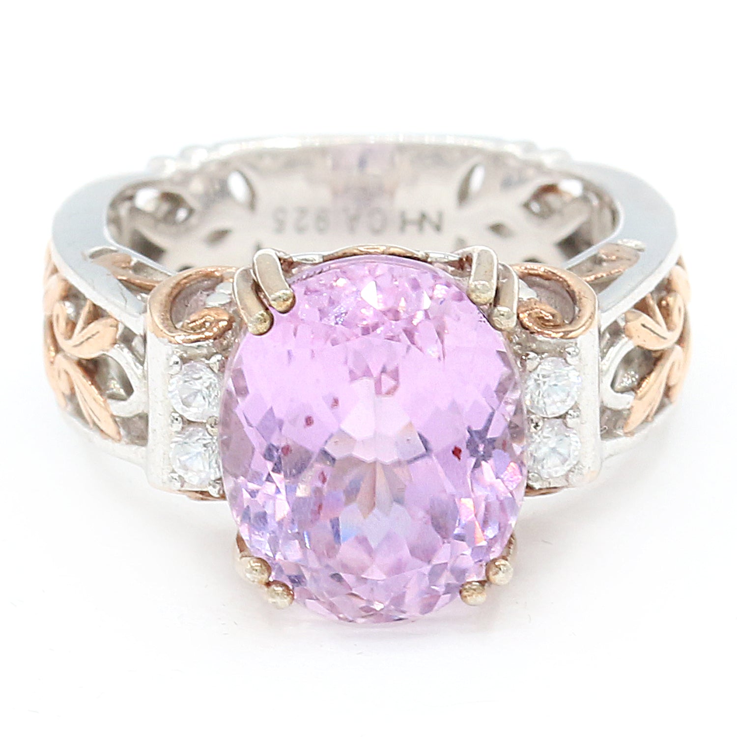 Gems en Vogue 6.04ctw Kunzite & White Zircon Ring