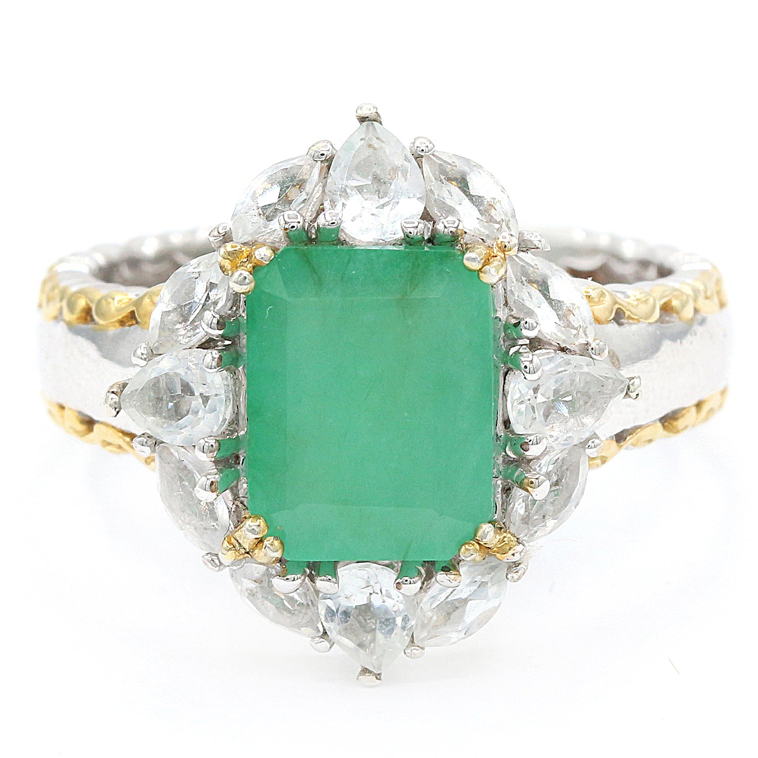 Store Sterling silver emerald and topaz ring