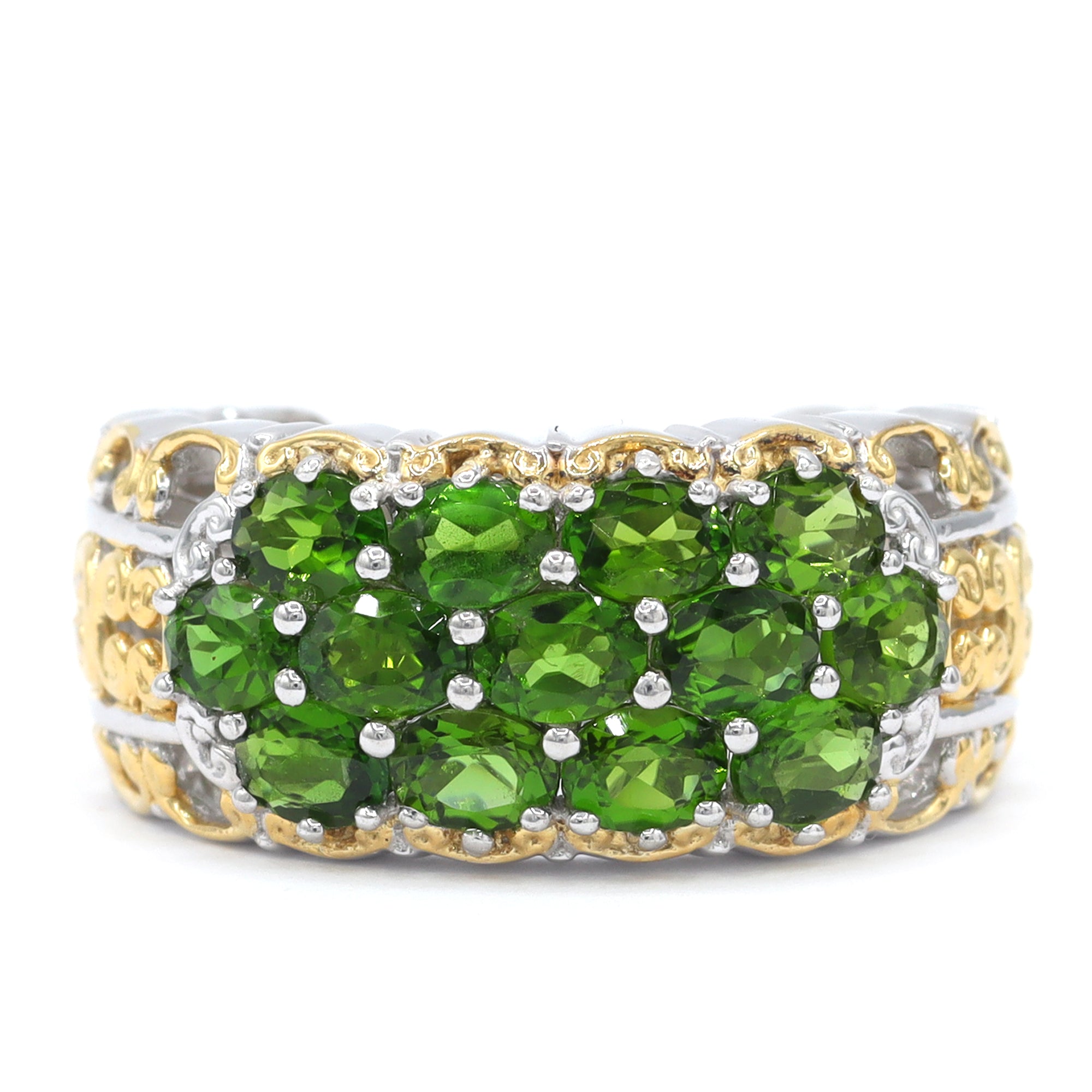 Gems en Vogue One-of-a-Kind 24K Palladium Silver 2.60ctw Chrome Diopside Band Ring
