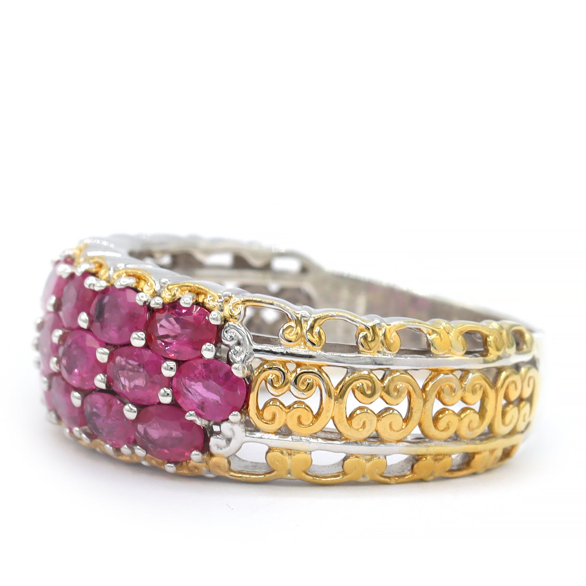 Gems en Vogue One-of-a-Kind 24K Palladium Silver 3.25ctw Ruby Band Ring