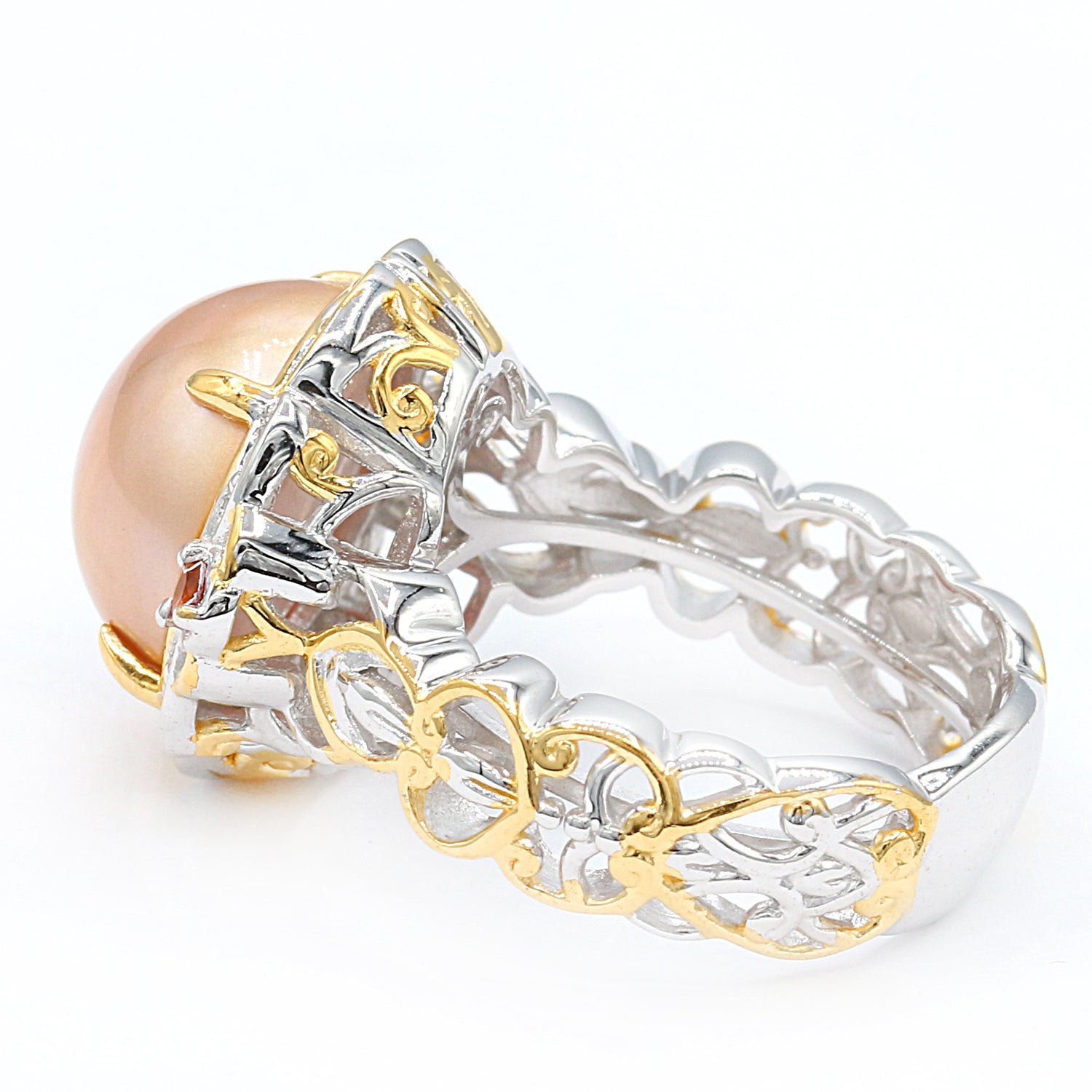 Gems en Vogue Golden Mabe Pearl & Madeira Citrine Ring