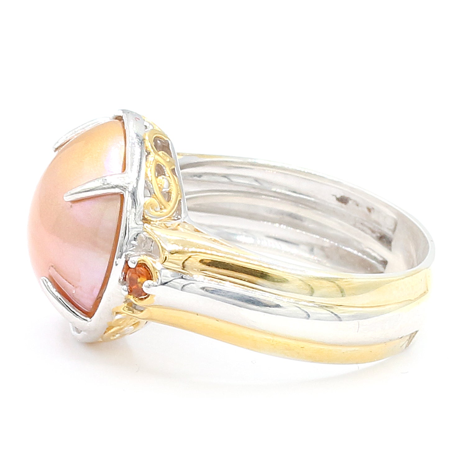 Gems en Vogue Golden Mabe Pearl & Madeira Citrine Ring
