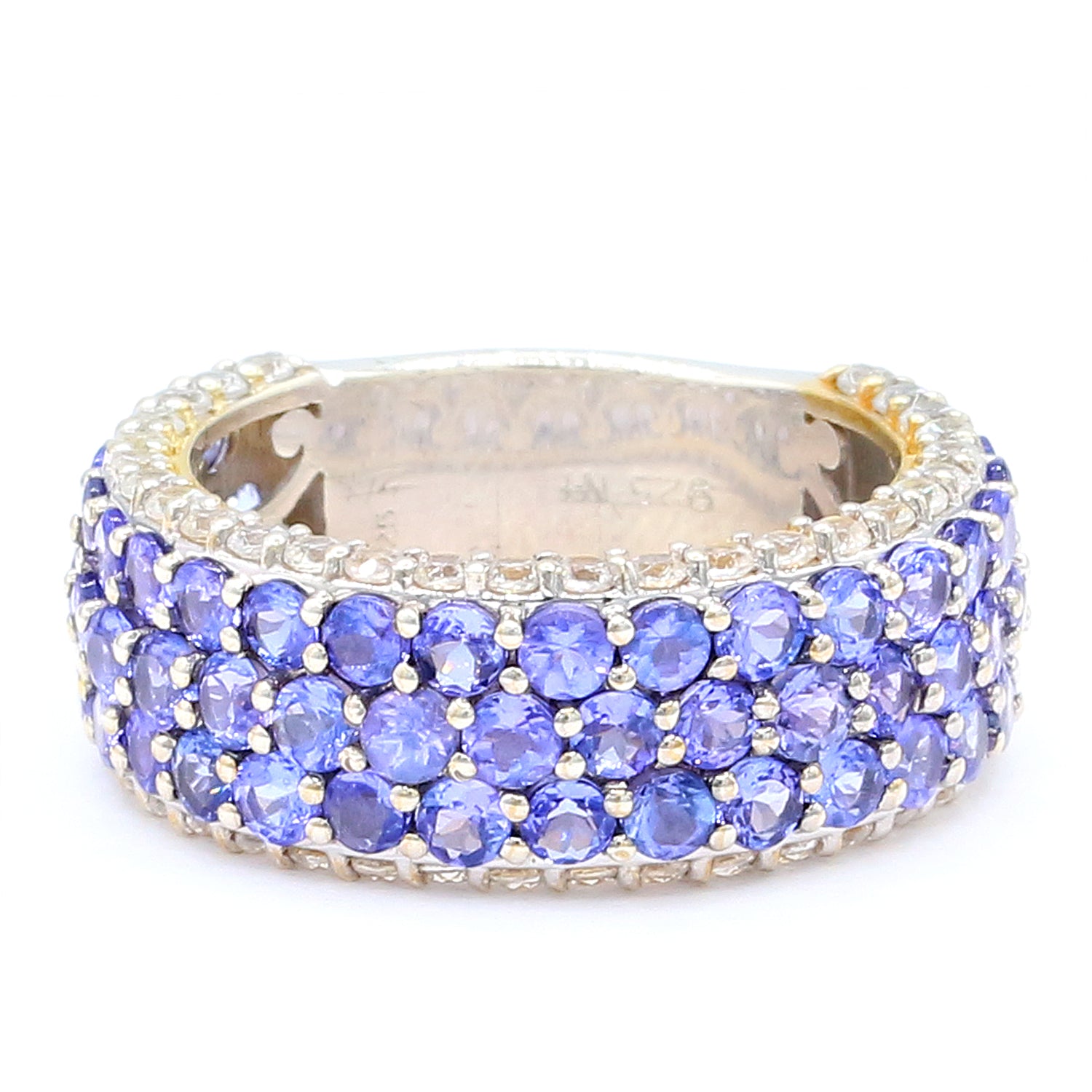 Gems en Vogue 7.04ctw Tanzanite & White Zircon Band Ring