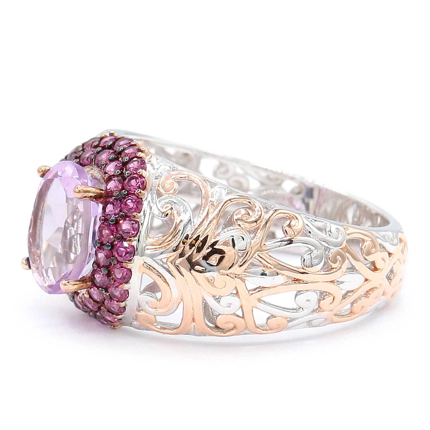 Gems en Vogue One-of-a-Kind 2.14ctw Pink Amethyst & Rhodolite Garnet Ring