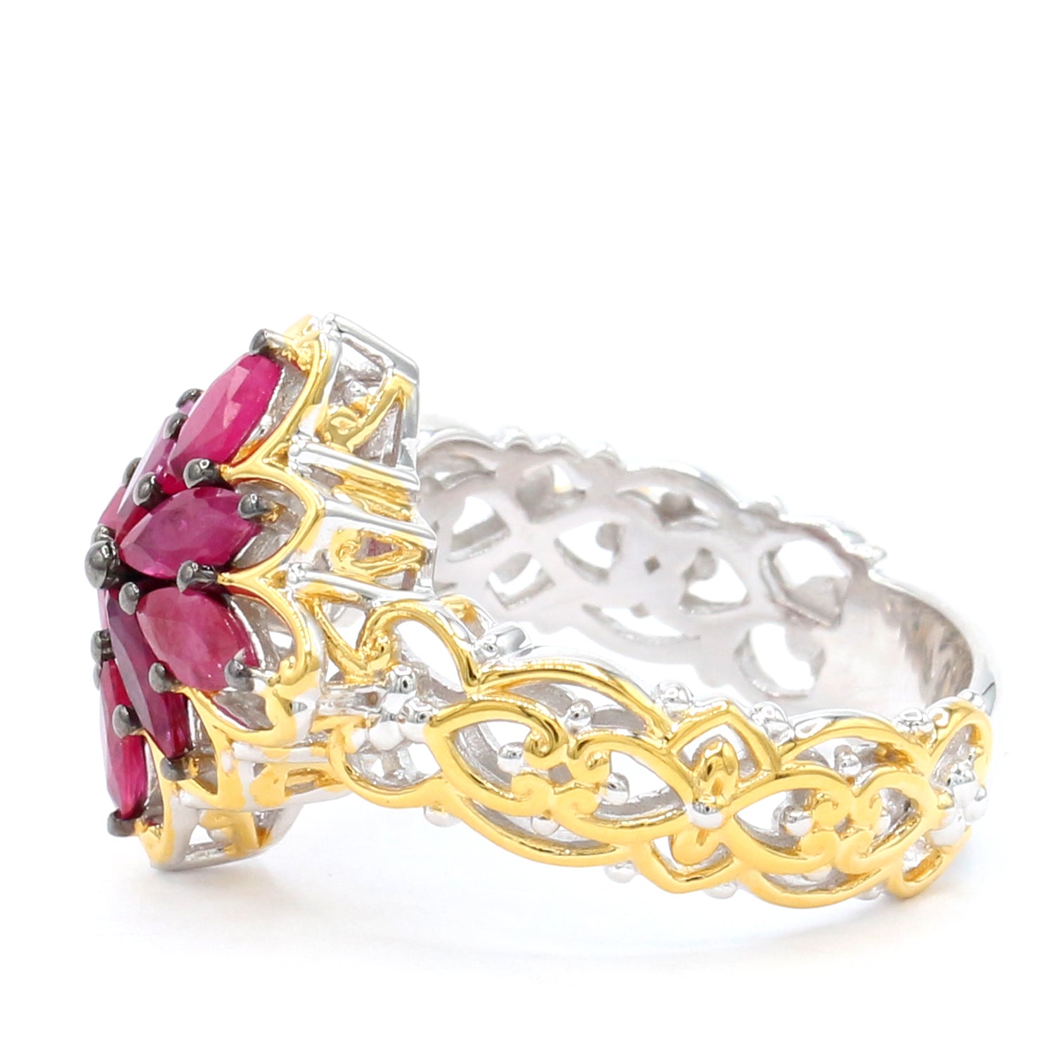 Gems en Vogue 1.52ctw Ruby Cluster Ring