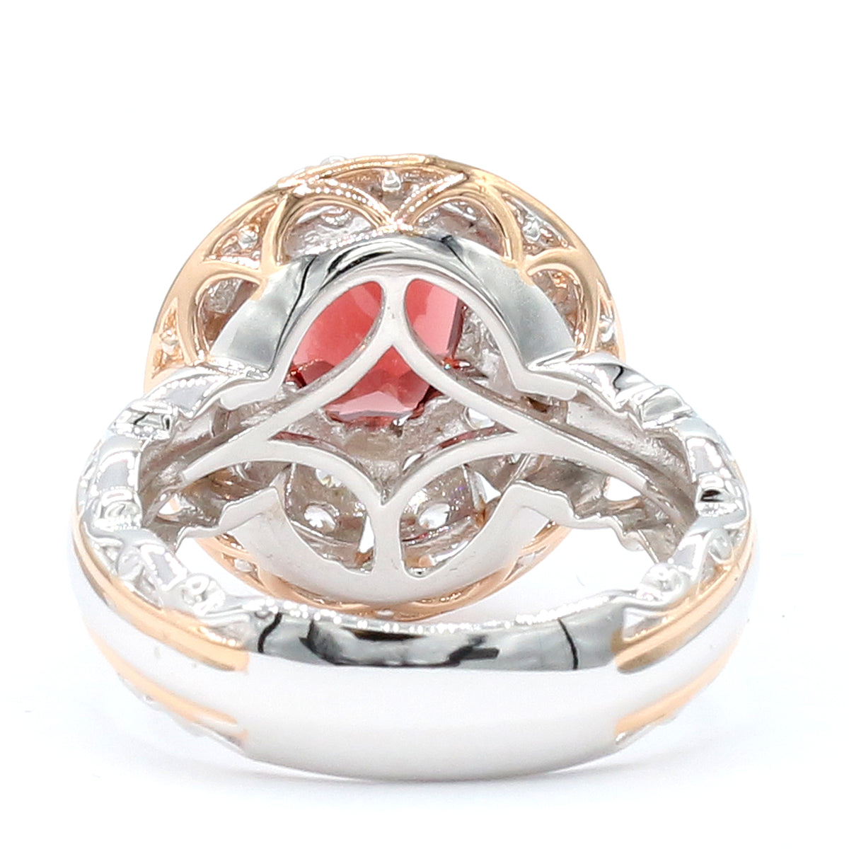 Gems en Vogue 18K Palladium Silver 3.16ctw Idaho Garnet & White Zircon Ring