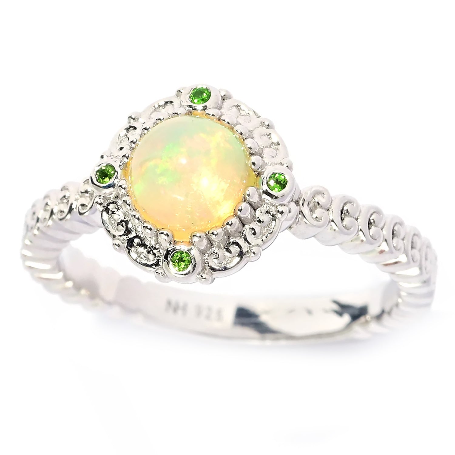 Gems en Vogue Ethiopian Opal & Chrome Diopside Ring