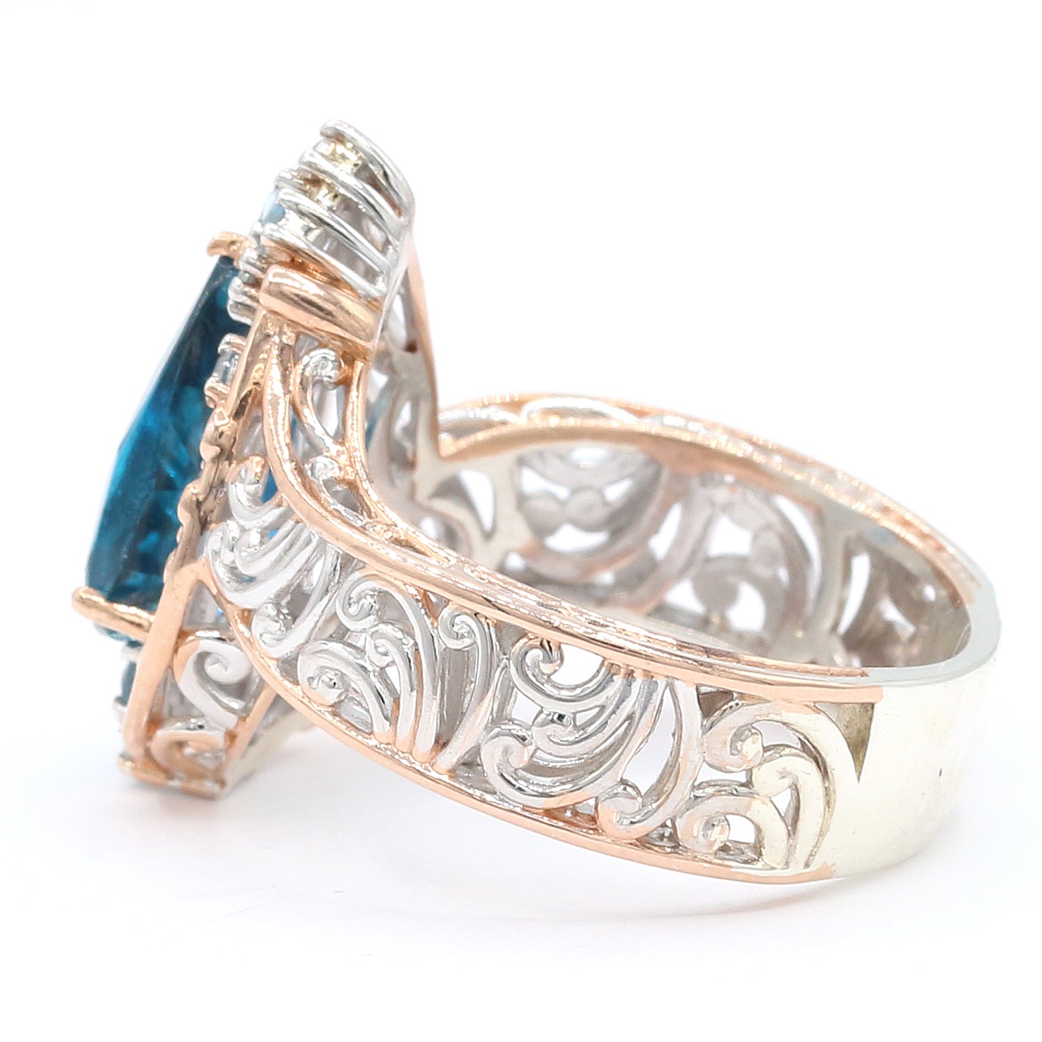 Gems en Vogue 2.94ctw London & Swiss & Blue Topaz Pear Shape Ring