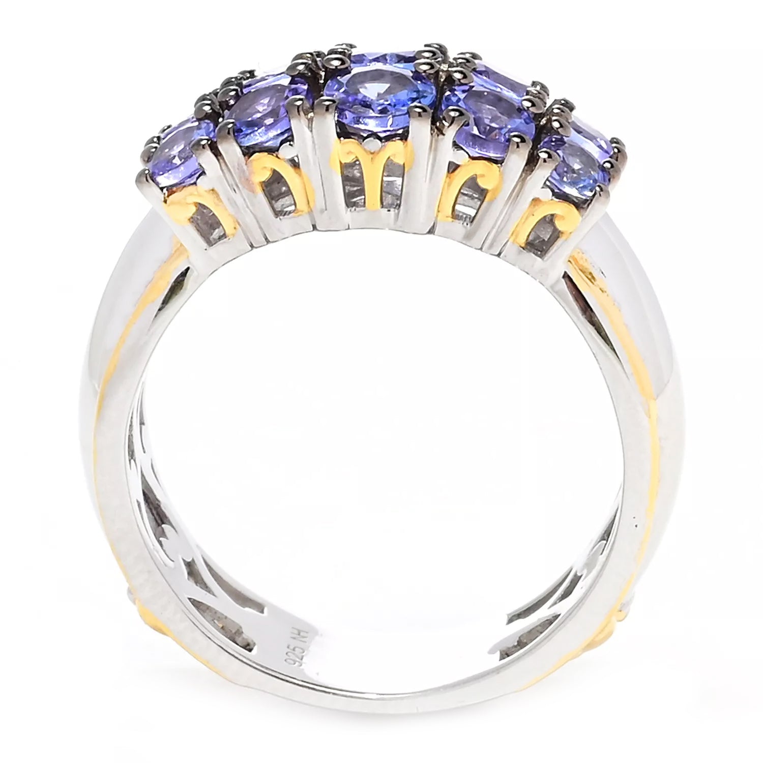 Gems en Vogue 1.82ctw Multi Tanzanite Cluster Ring