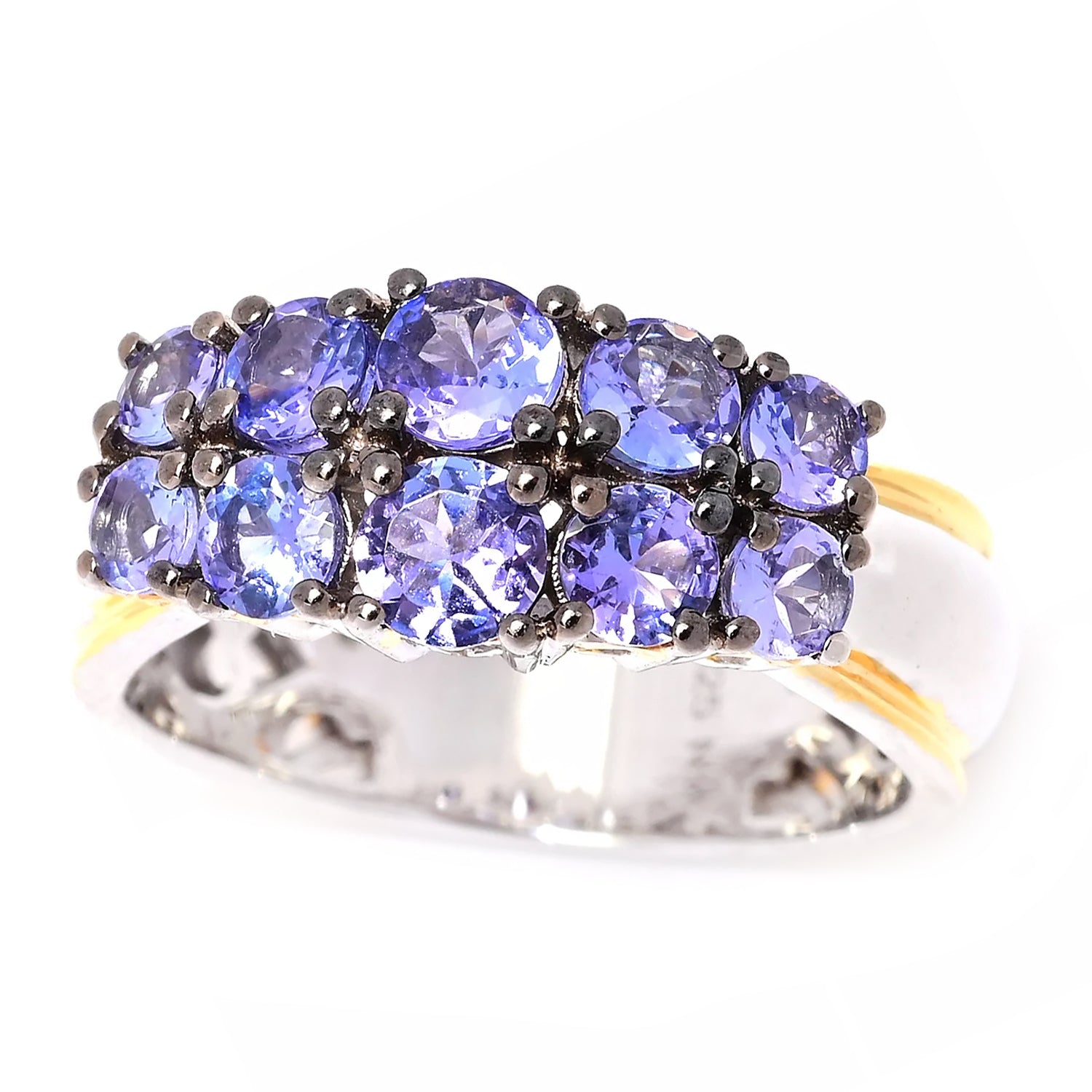 Gems en Vogue 1.82ctw Multi Tanzanite Cluster Ring