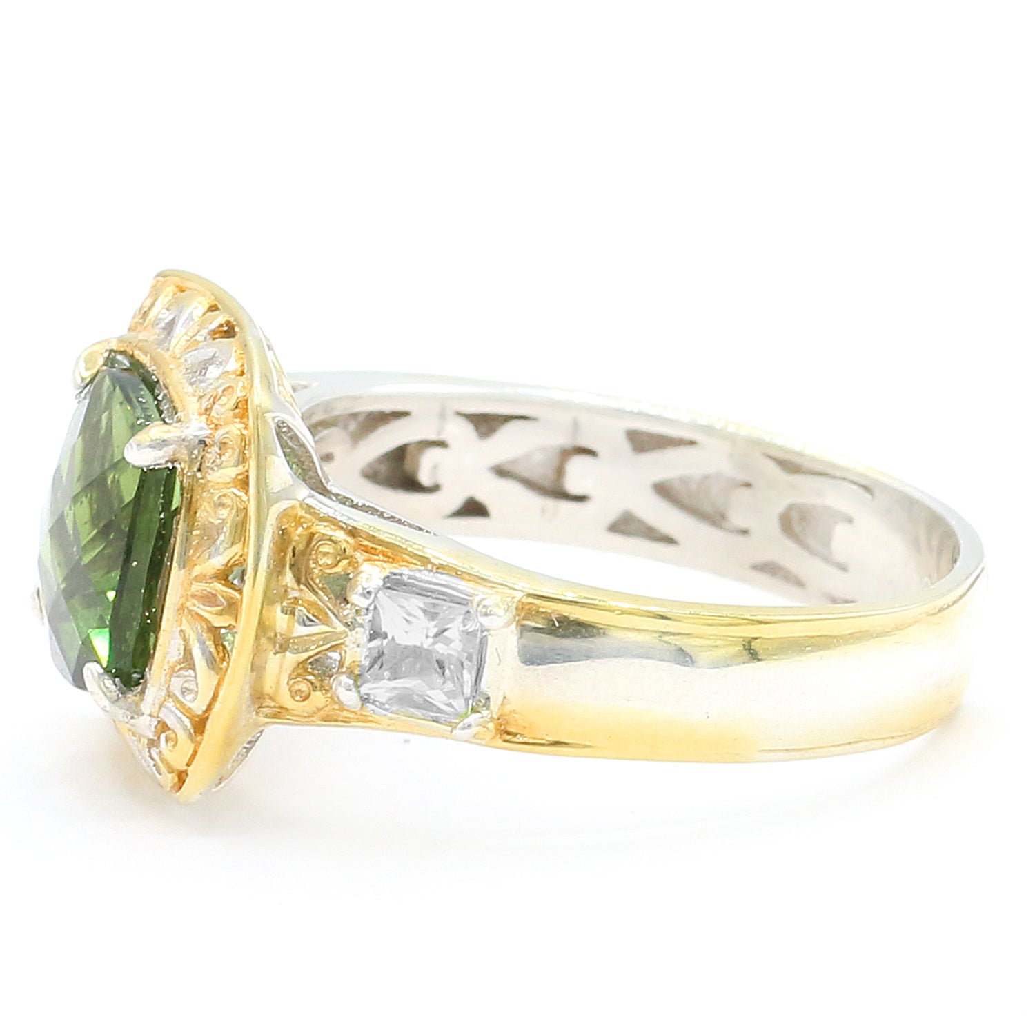 Gems en Vogue One-of-a-Kind 2.60ctw Green Tourmaline & White Topaz Ring
