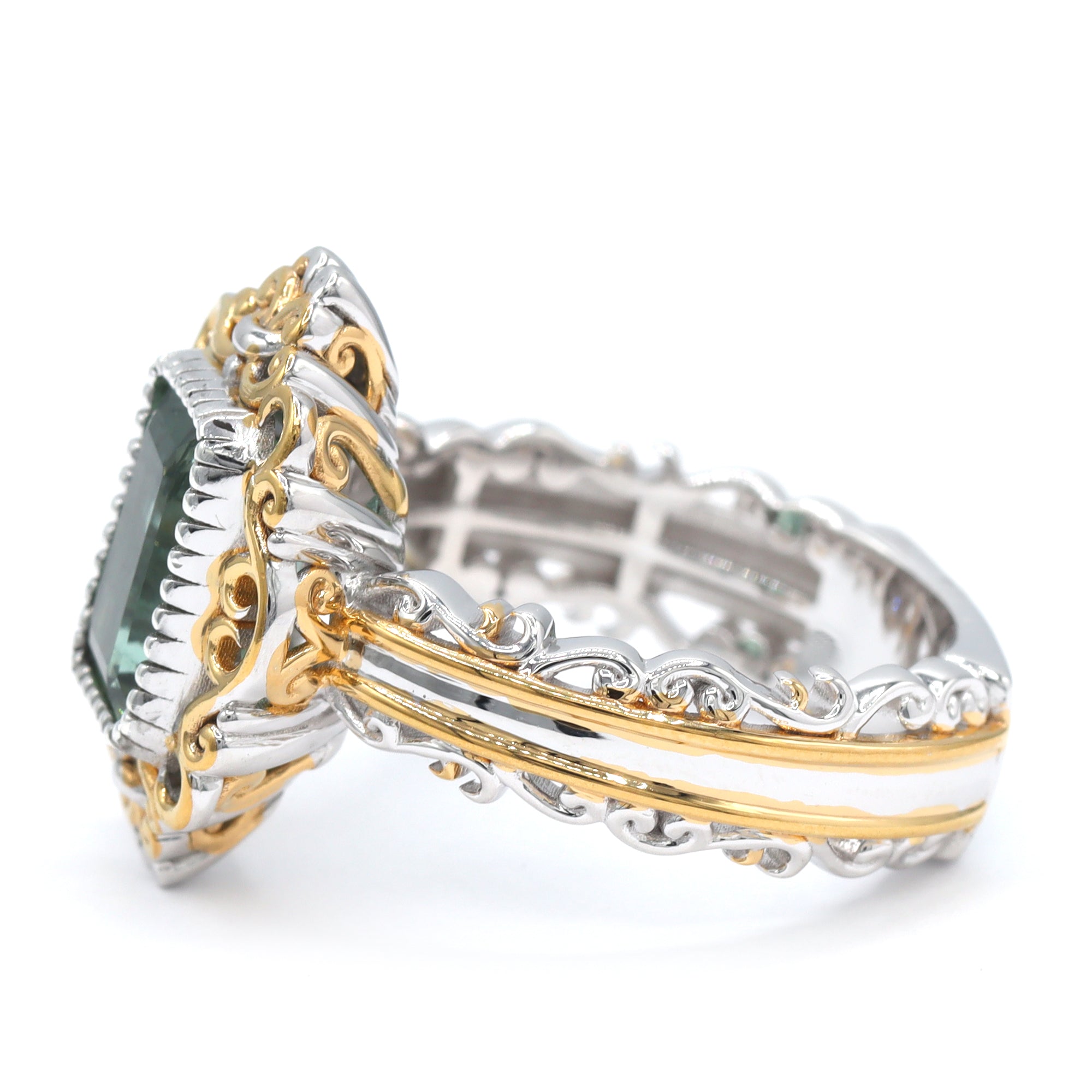 Couture Gems One-of-a-Kind 24K Palladium Silver 3.00ctw Teal Tourmaline Ring