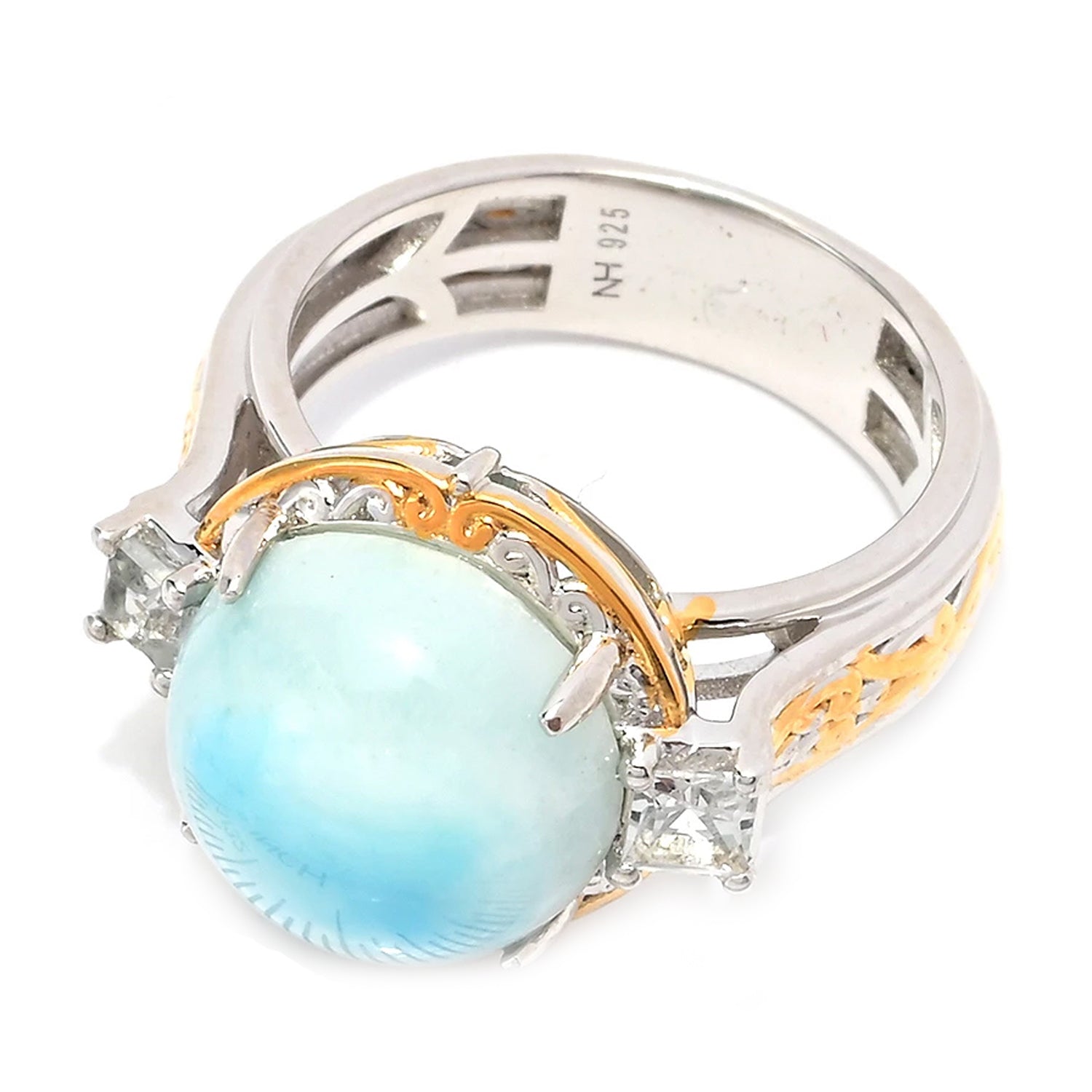 Gems en Vogue Hemimorphite & White Topaz Ring