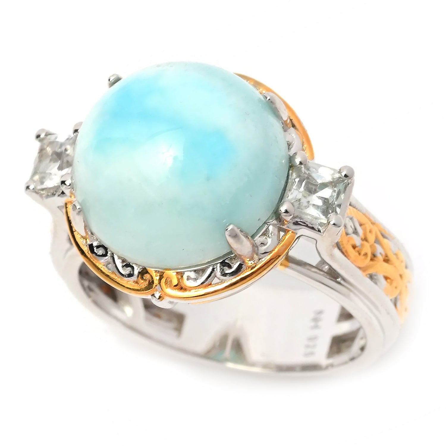Gems en Vogue Hemimorphite & White Topaz Ring
