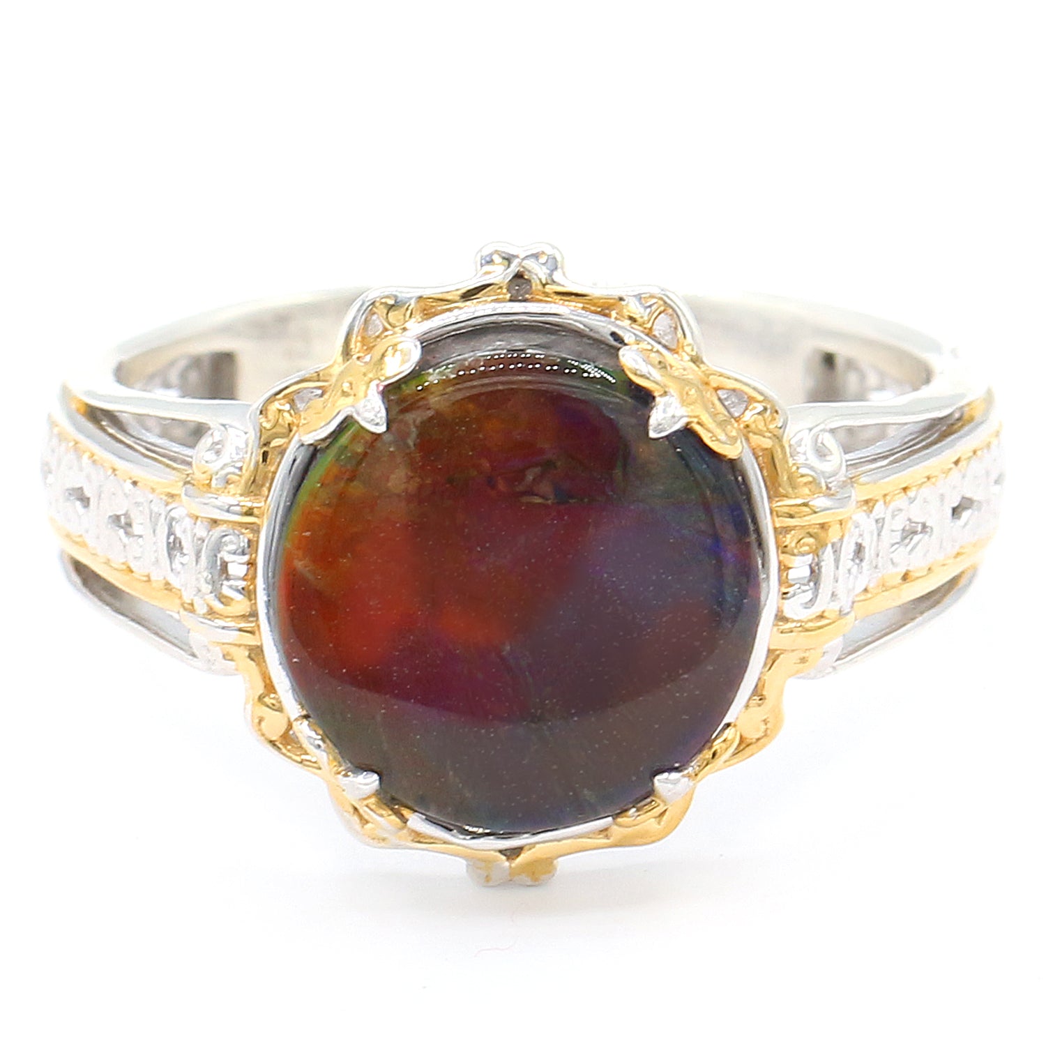 Gems en Vogue Round Ammolite Ring