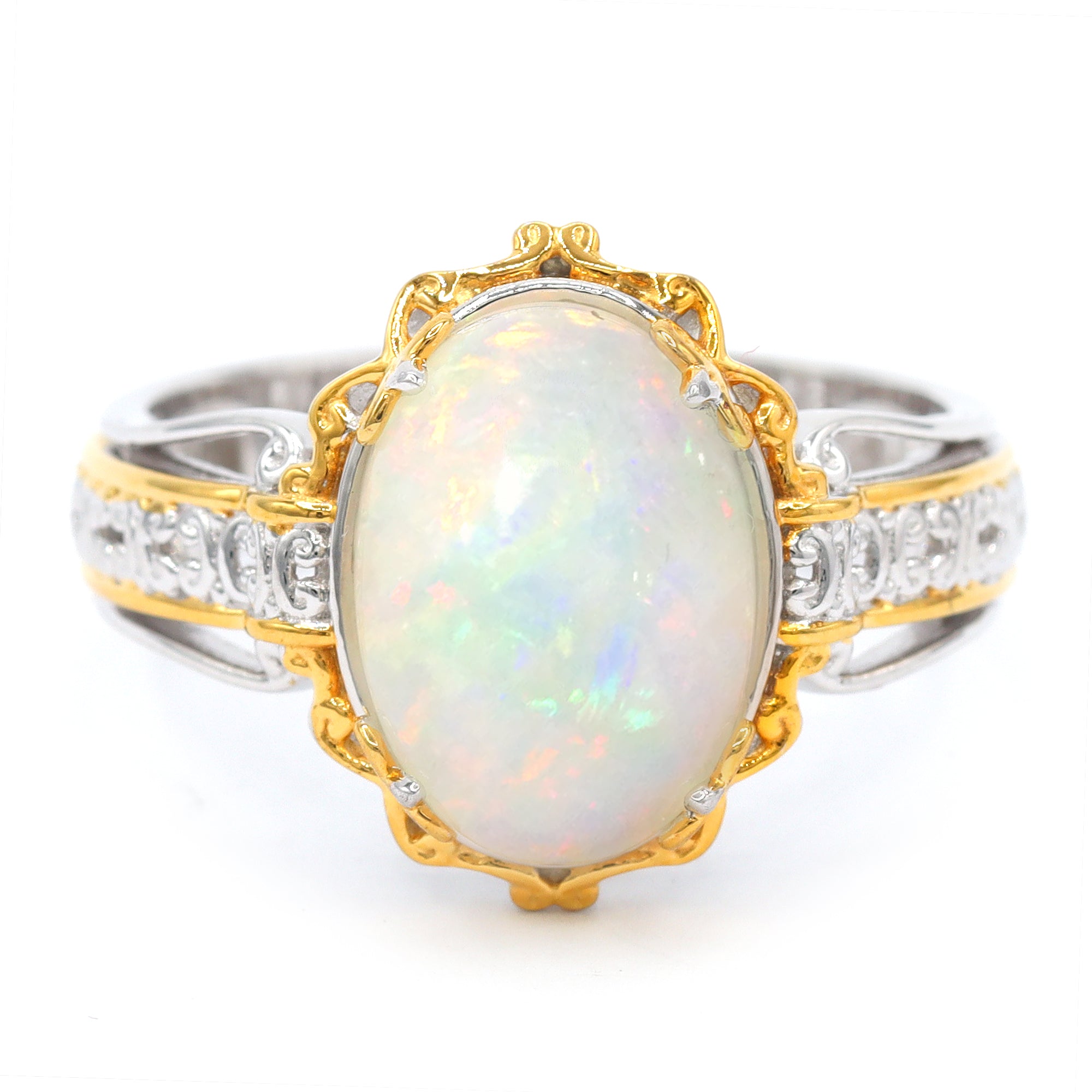 Gems en Vogue 24K Palladium Silver Ethiopian Opal Ring