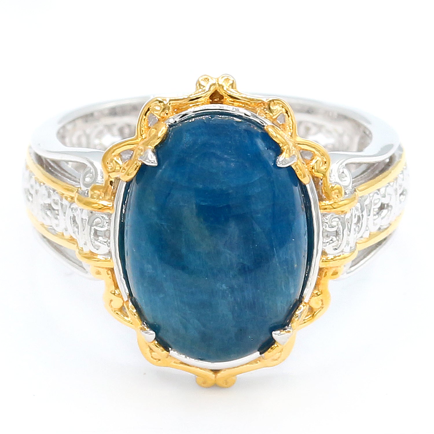 Gems en Vogue 24K Palladium Silver Blue Apatite Ring
