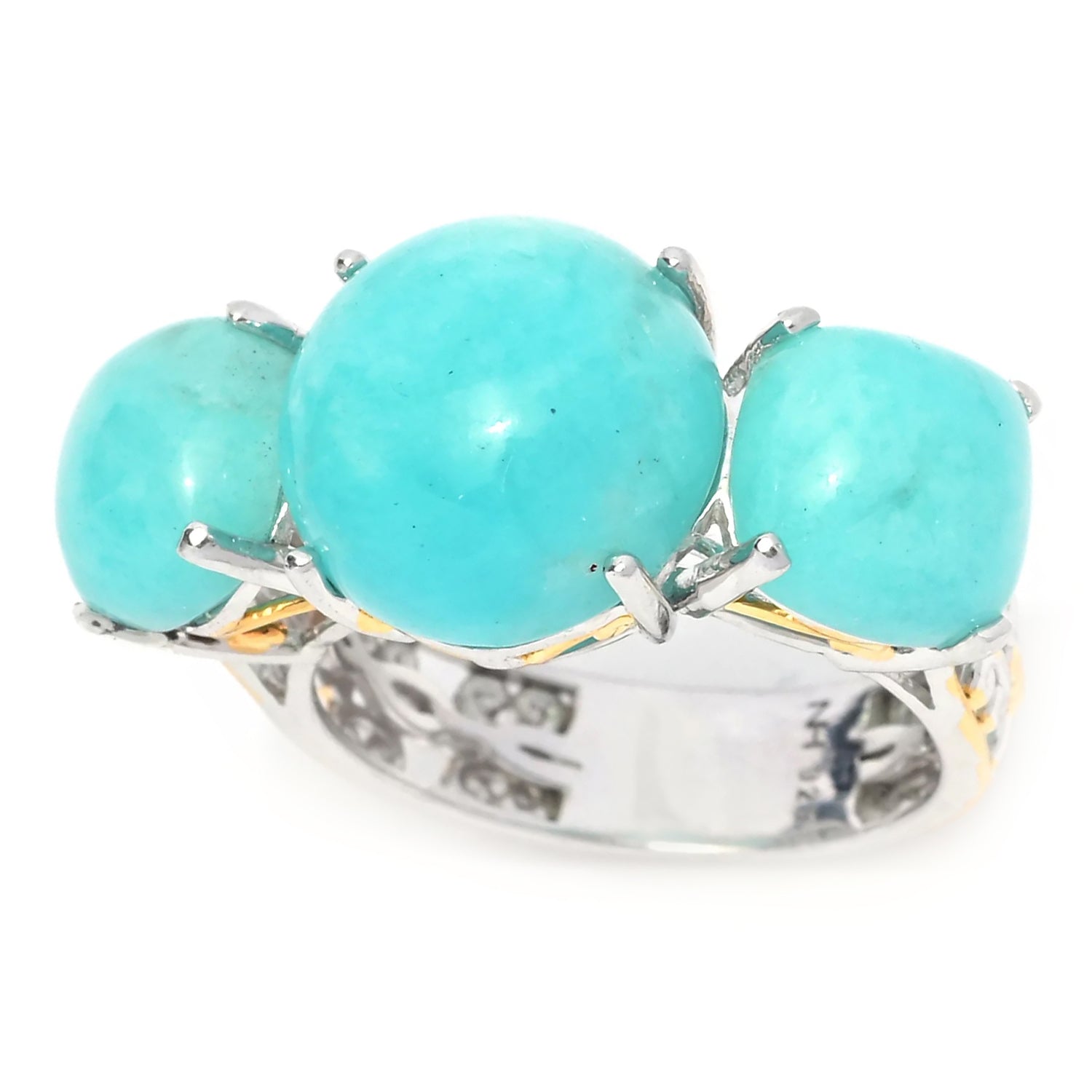 Gems en Vogue Amazonite Three Stone Ring
