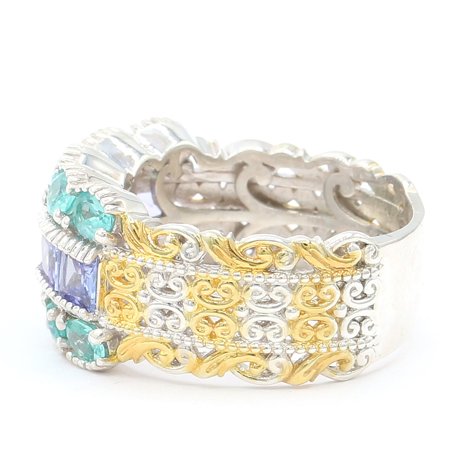 Gems en Vogue One-of-a-Kind 3.30ctw Tanzanite & Dauphin Apatite Ring