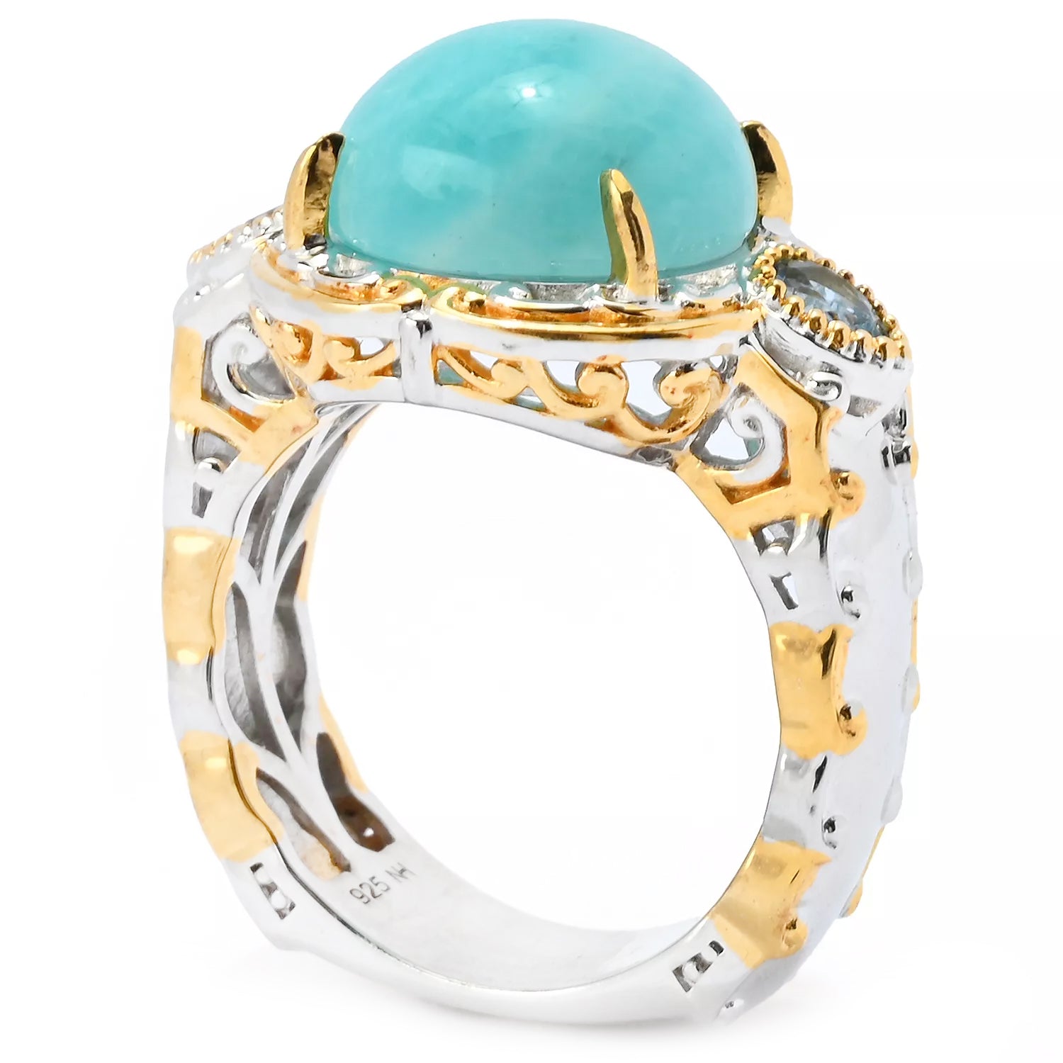 Gems en Vogue Amazonite & Santa Maria Aquamarine Ring
