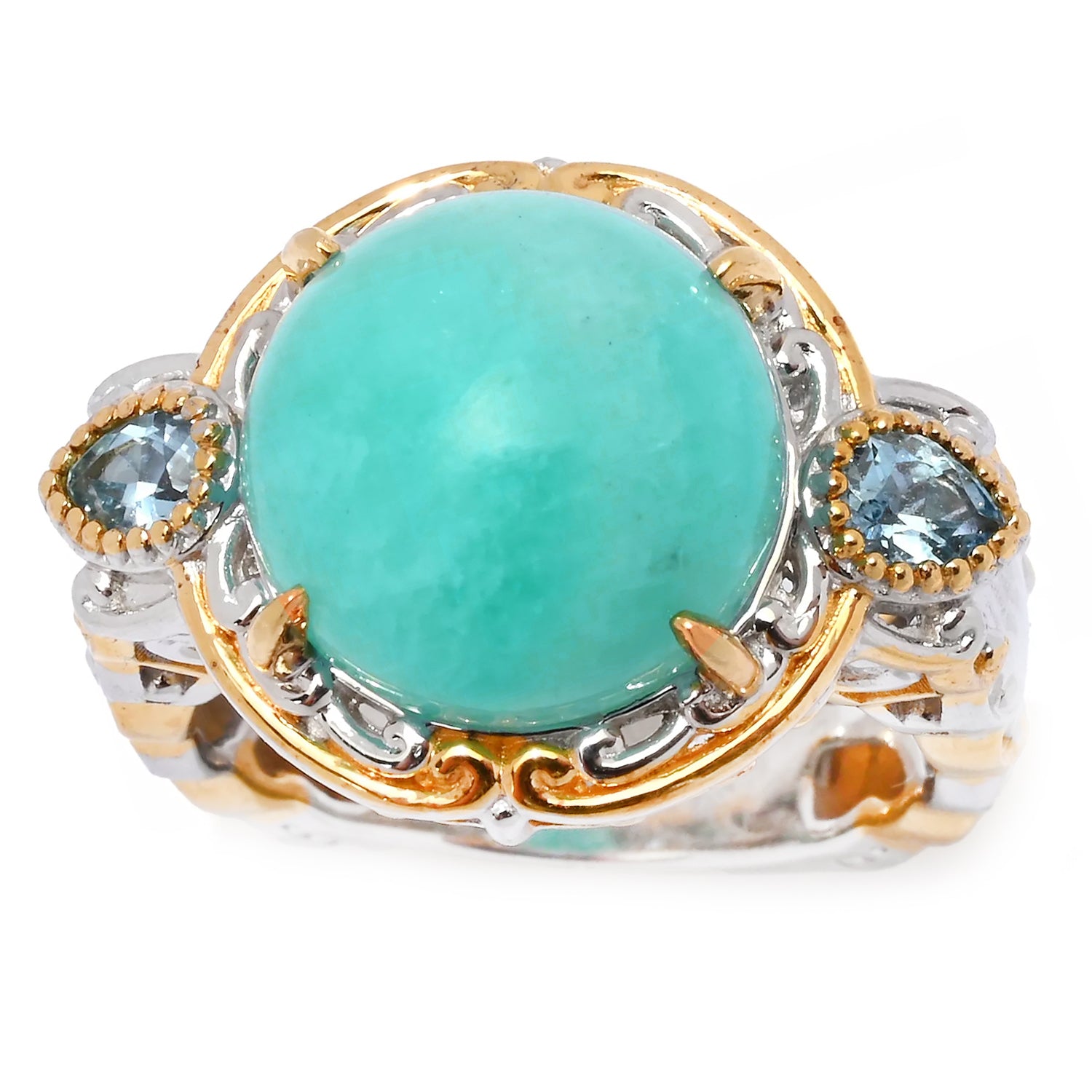 Gems en Vogue Amazonite & Santa Maria Aquamarine Ring