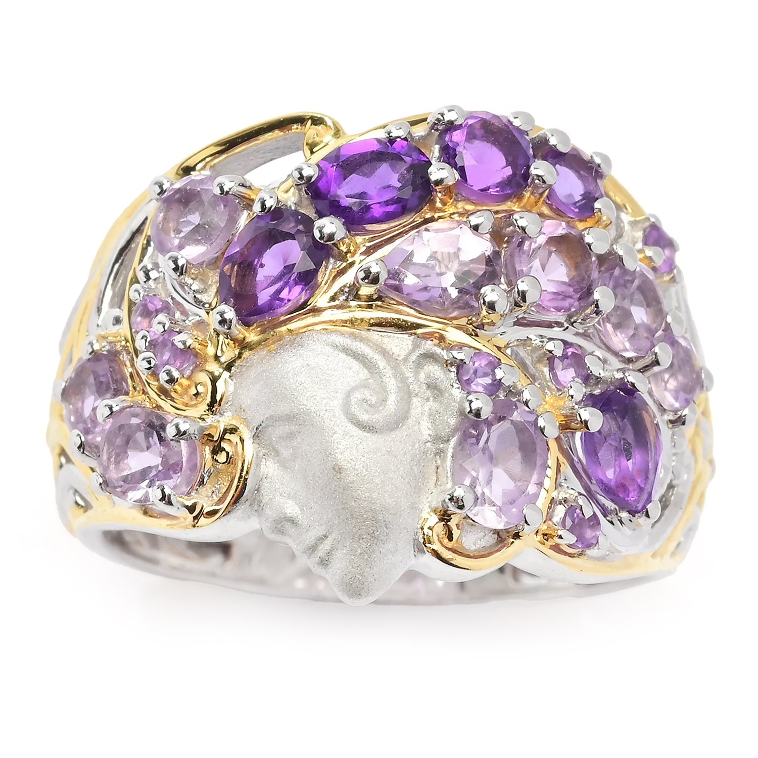 Gems en Vogue 1.98ctw African & Brazilian Amethyst Lady Ring
