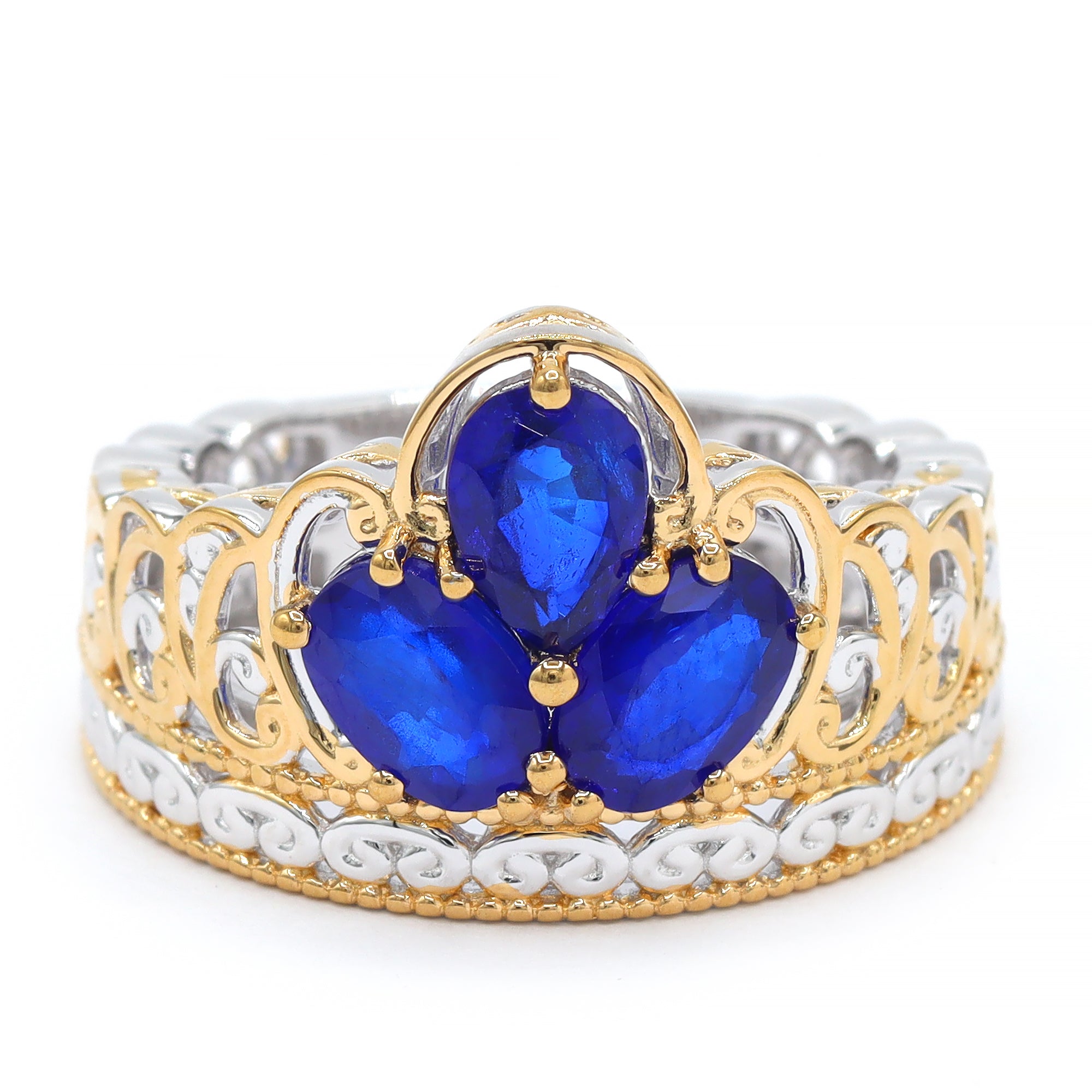 Gems en Vogue One-of-a-Kind 24K Palladium Silver 2.64ctw Cobalt Blue Spinel Ring