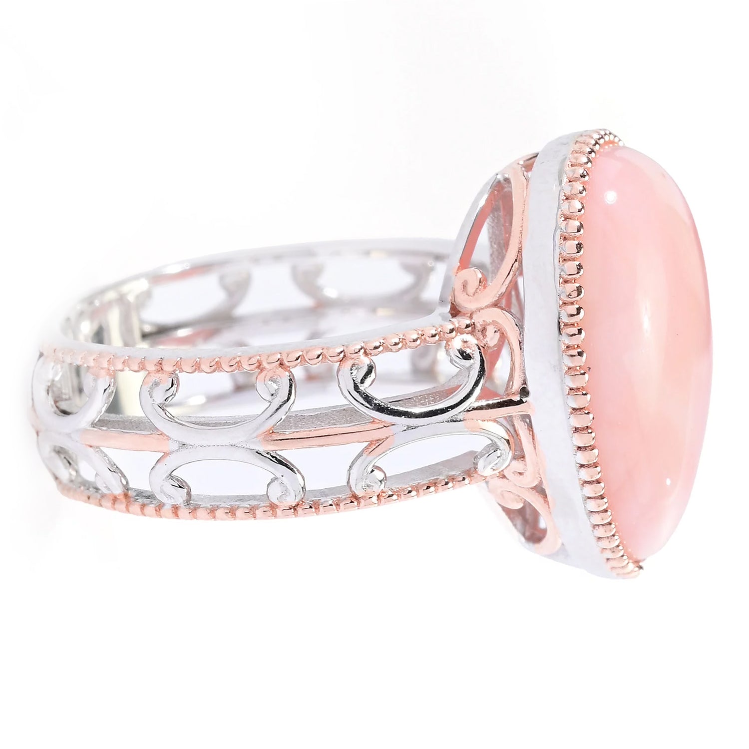 Gems en Vogue Pear Shape Pink Opal Ring