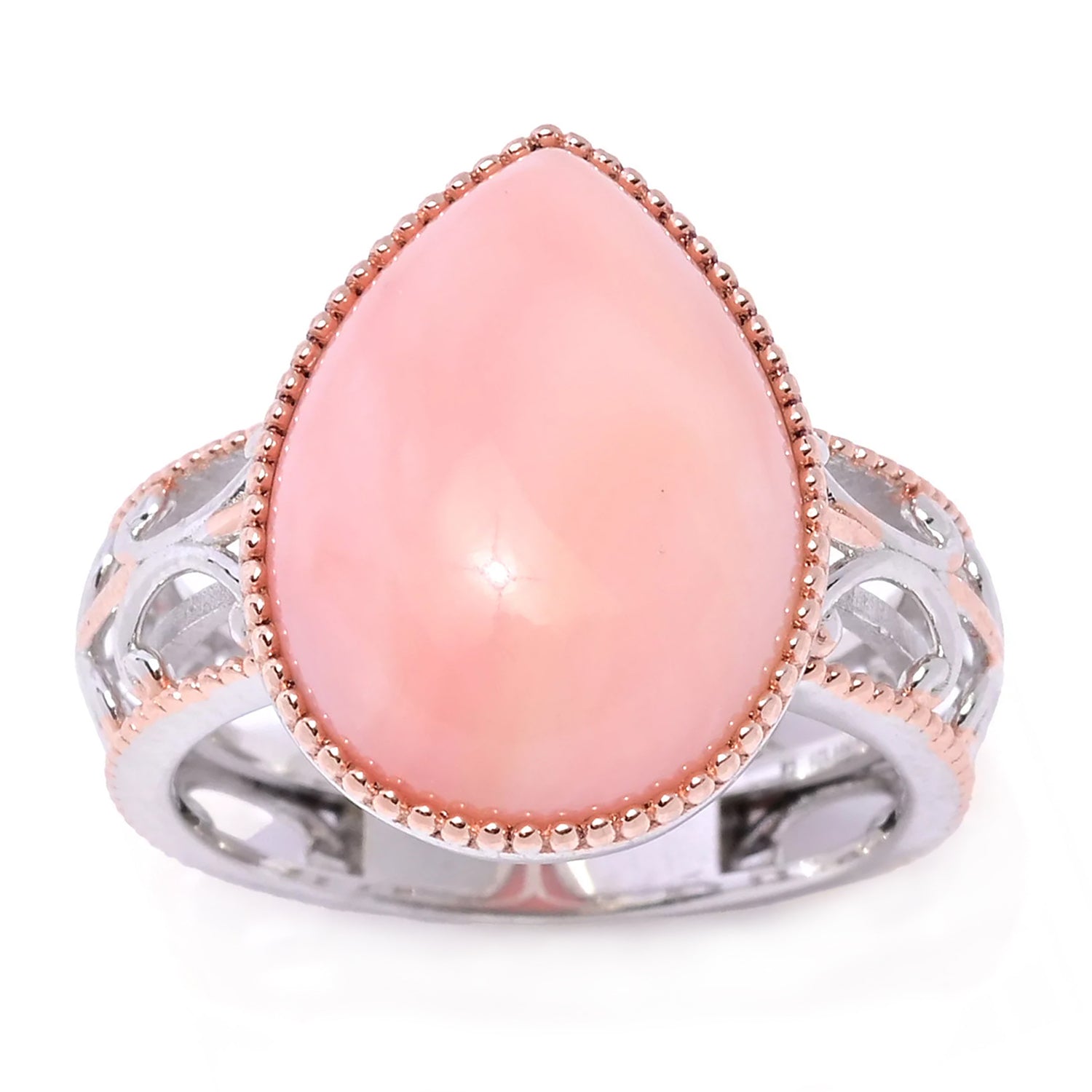 Gems en Vogue Pear Shape Pink Opal Ring