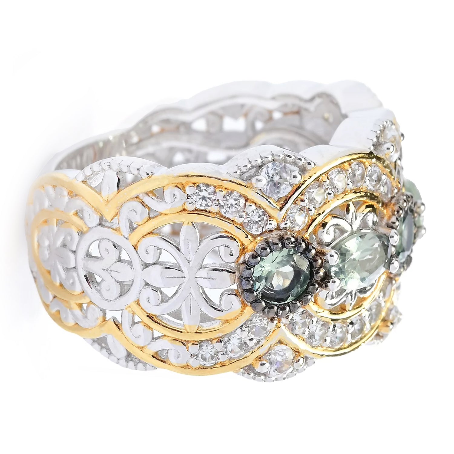 Gems en Vogue 2.16ctw Alexandrite & White Zircon Ring