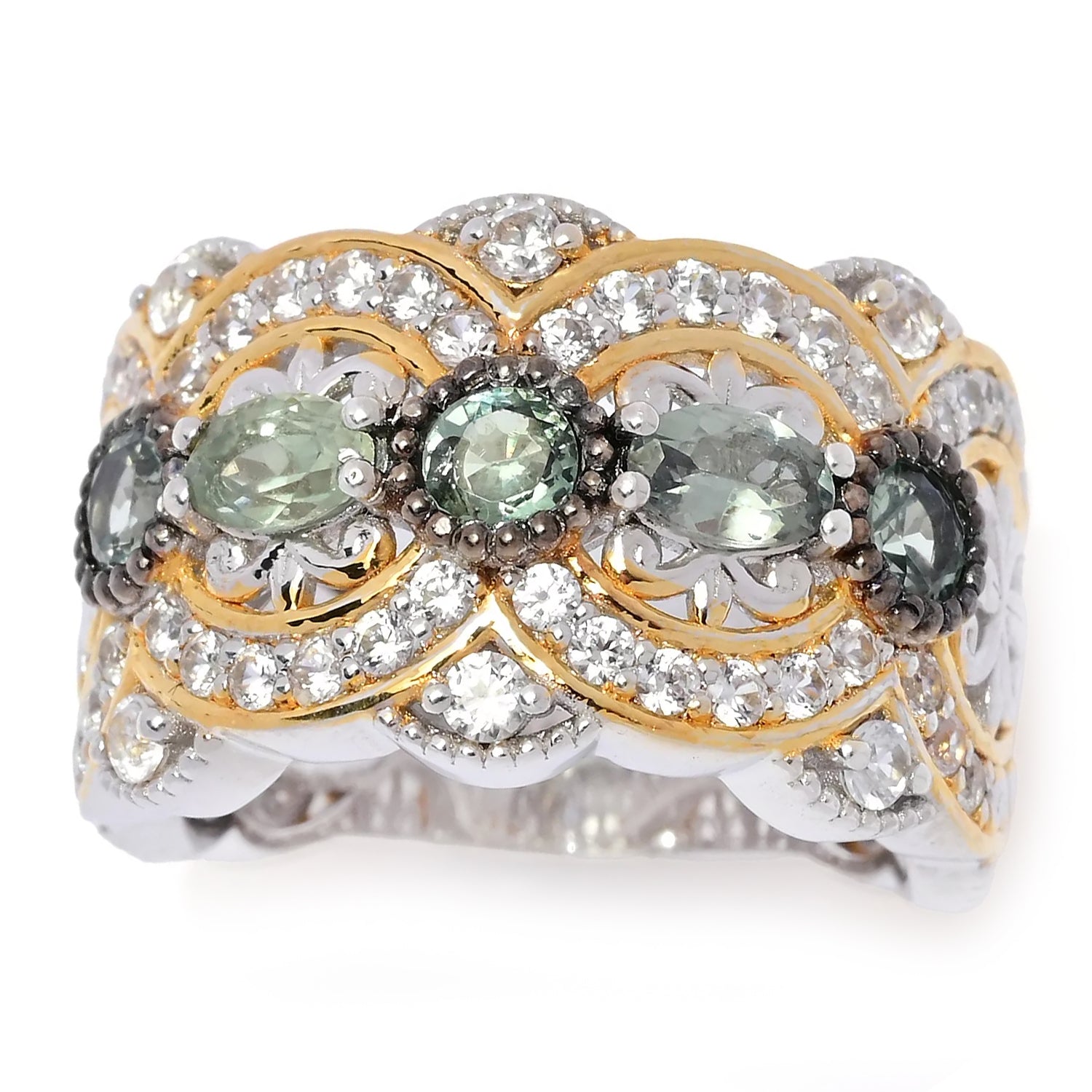 Gems en Vogue 2.16ctw Alexandrite & White Zircon Ring