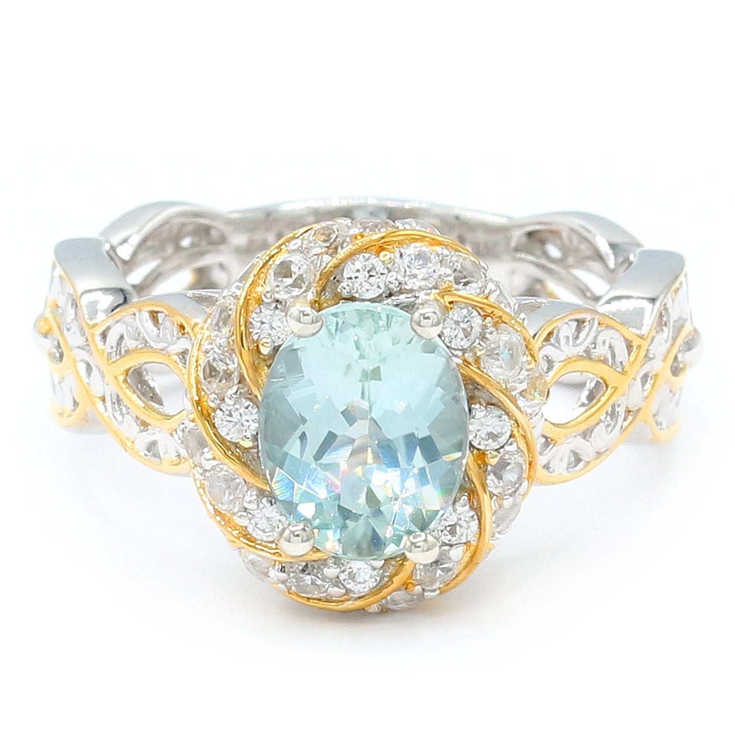 Gems en Vogue One-of-a-Kind 3.07ctw Amblygonite & White Zircon Ring