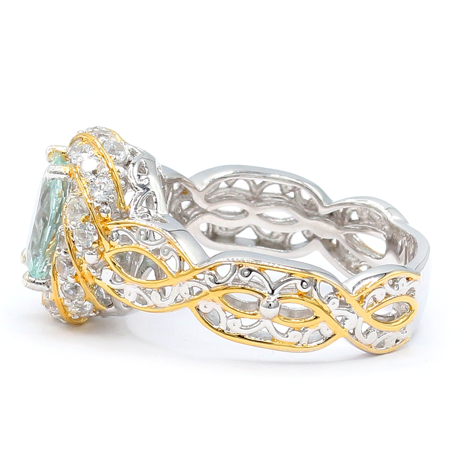 Gems en Vogue One-of-a-Kind 3.07ctw Amblygonite & White Zircon Ring