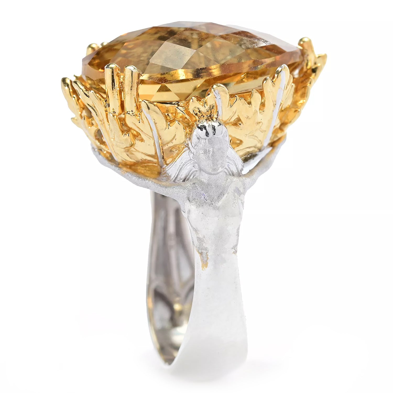 Gems en Vogue 10.00ctw Pear Shape Zambian Citrine Ring