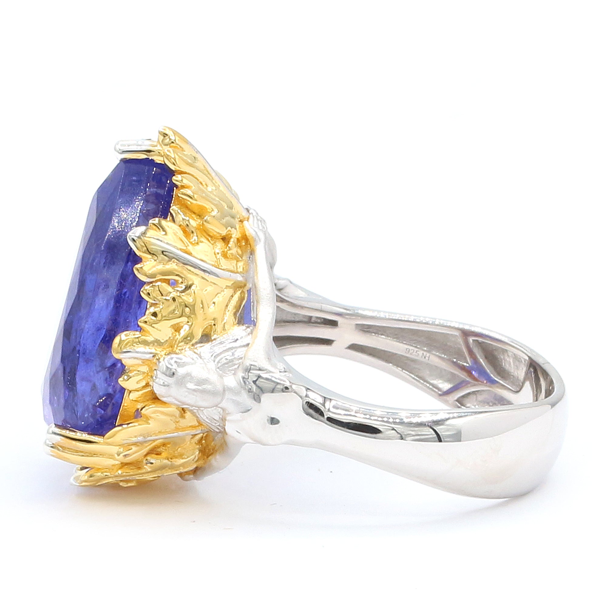 Couture Gems One-of-a-Kind 24K Palladium Silver 14.42ctw Pear Shape Tanzanite Ring