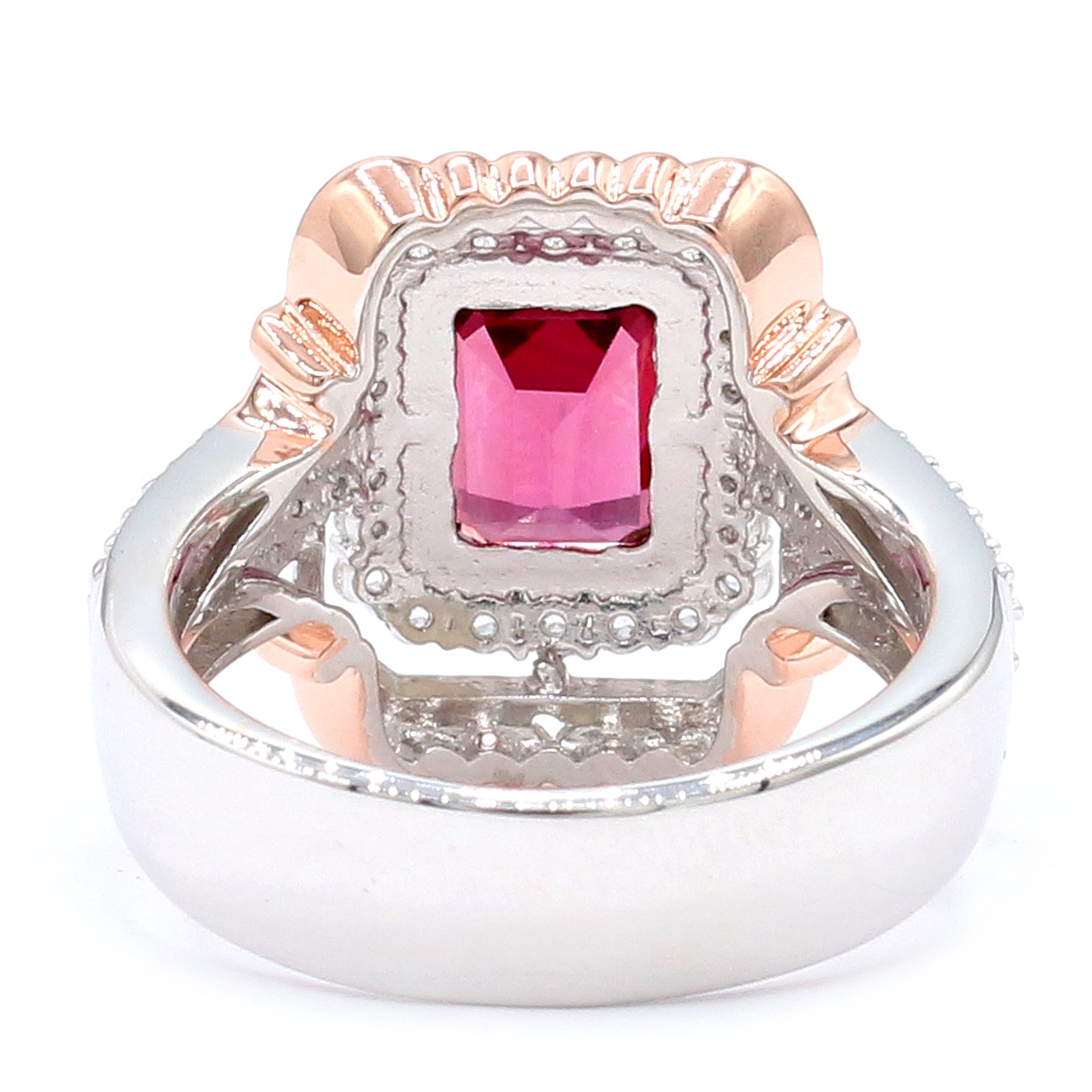Gems en Vogue 3.03ctw Rhodolite Garnet & White Zircon Ring